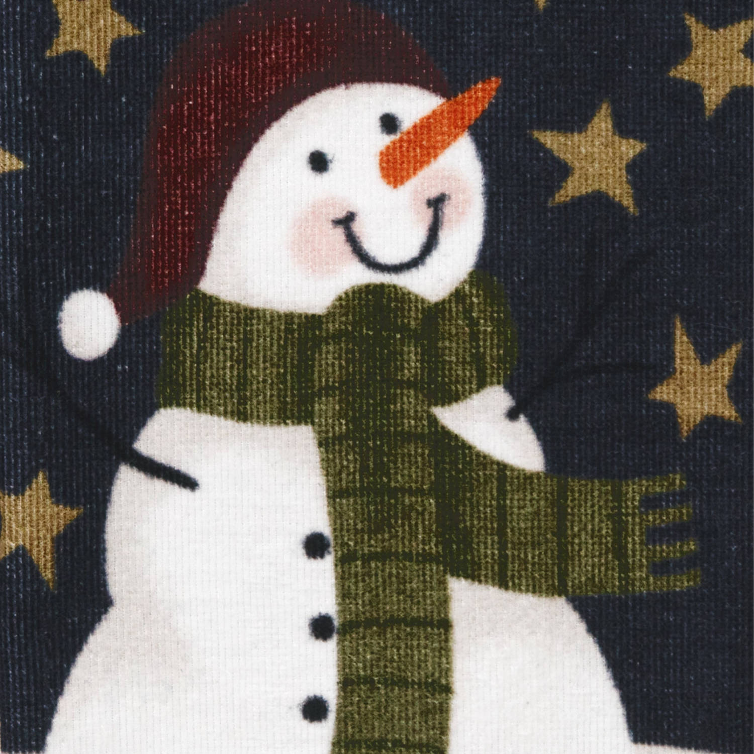 slide 2 of 2, December Home White Starry Snowman Digital Print Velour Kitchen Towel, 16 In X 25 In, 1 ct