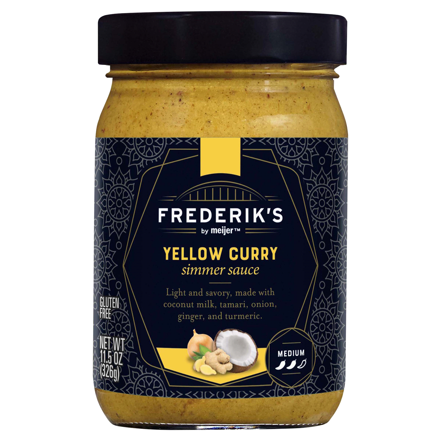 slide 1 of 3, Frederik's By Meijer Frederik's by Meijer Yellow Curry Simmer Sauce, 11.5 oz, 11.5 oz