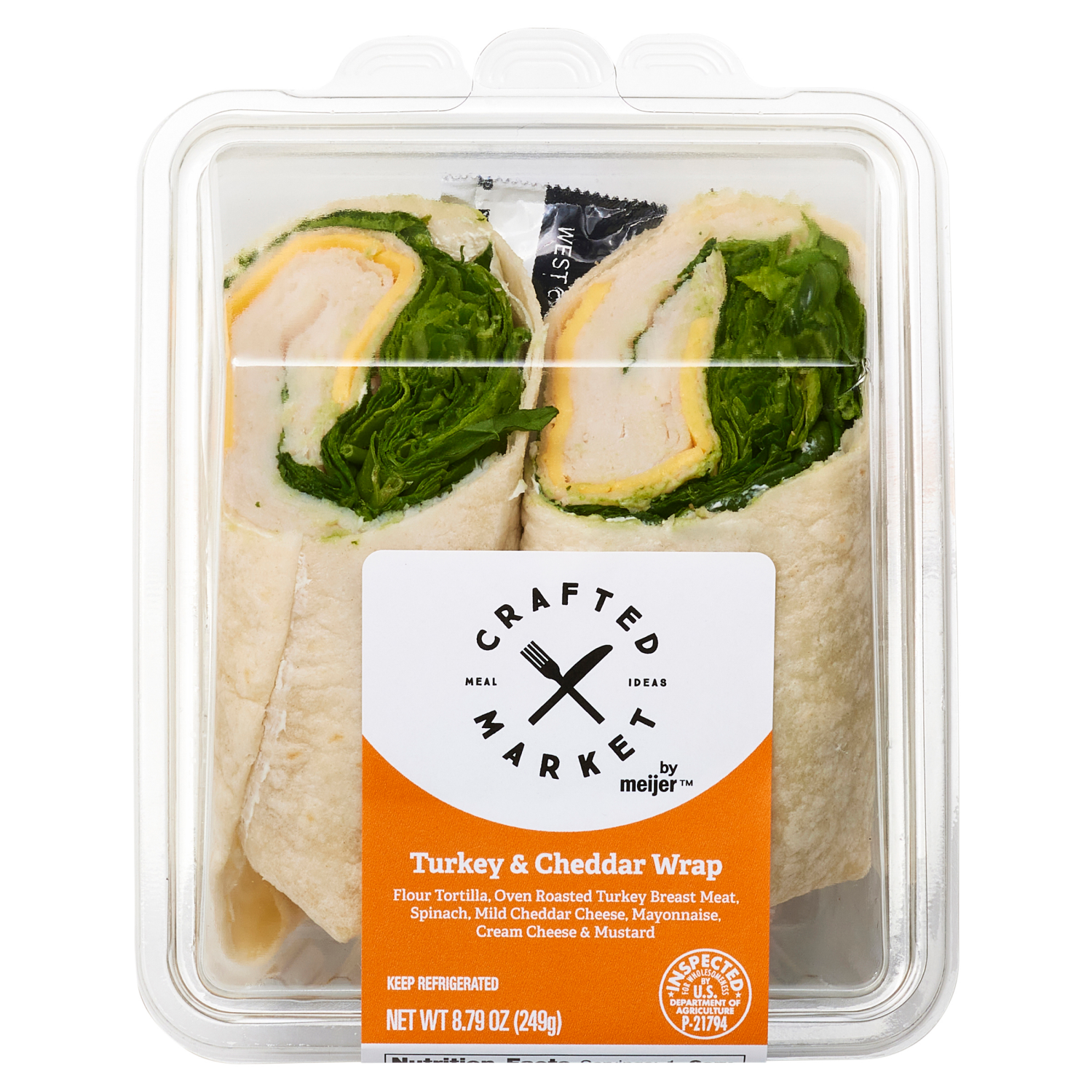slide 1 of 3, Crafted Market by Meijer Turkey & Cheddar Wrap, 8.79 oz., 8.79 oz