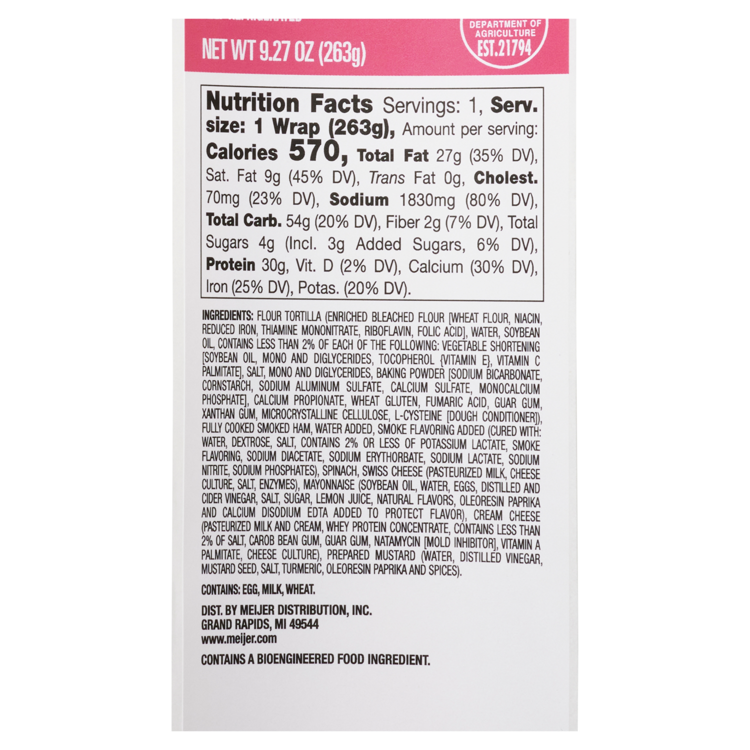 slide 2 of 3, Crafted Market by Meijer Ham and Swiss Wrap 9.27 oz, 9.27 oz