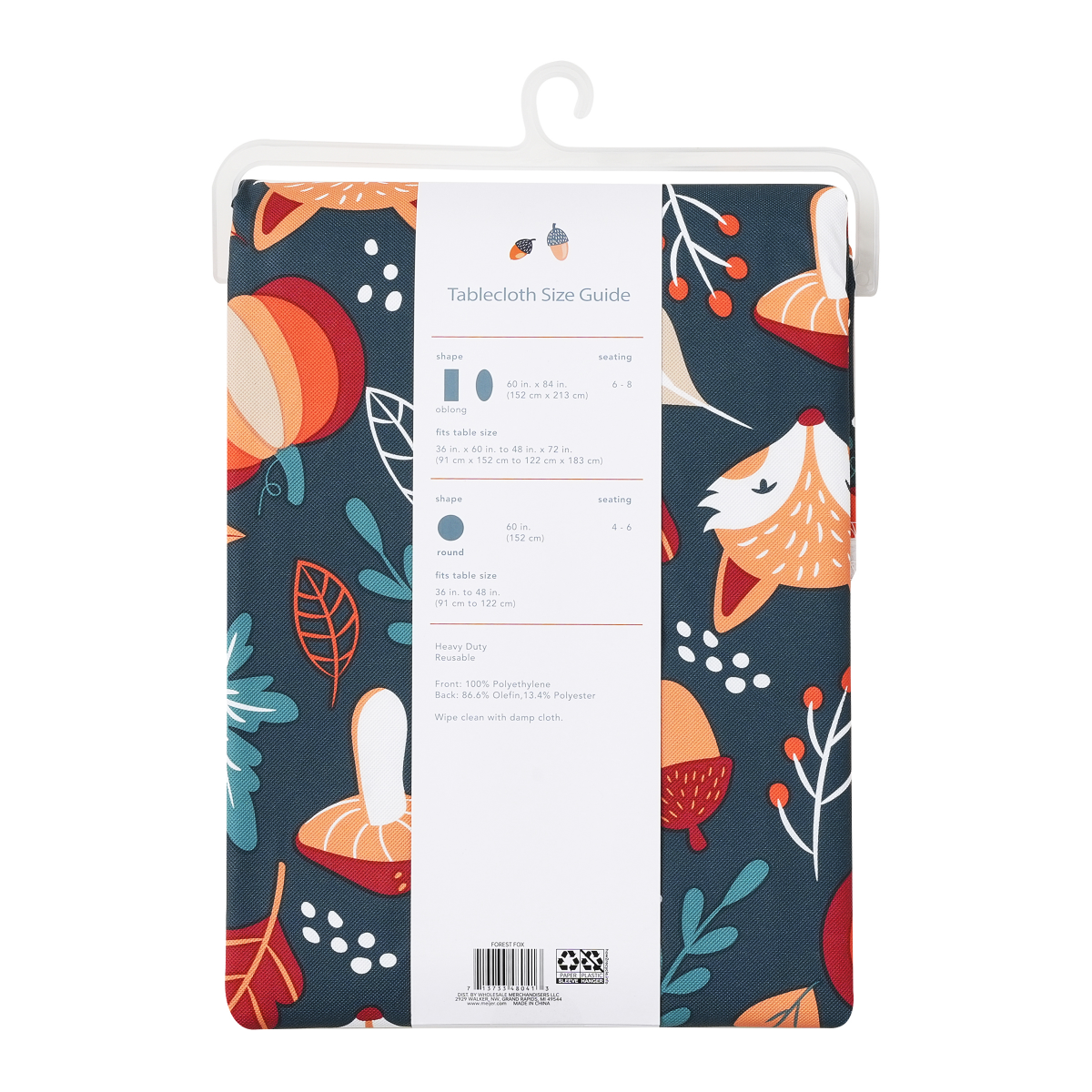 slide 2 of 4, Meijer Corporate Seasonal MCS Harvest Forest Fox Tablecloth, 60 in x 84 in, 60 inx84 in