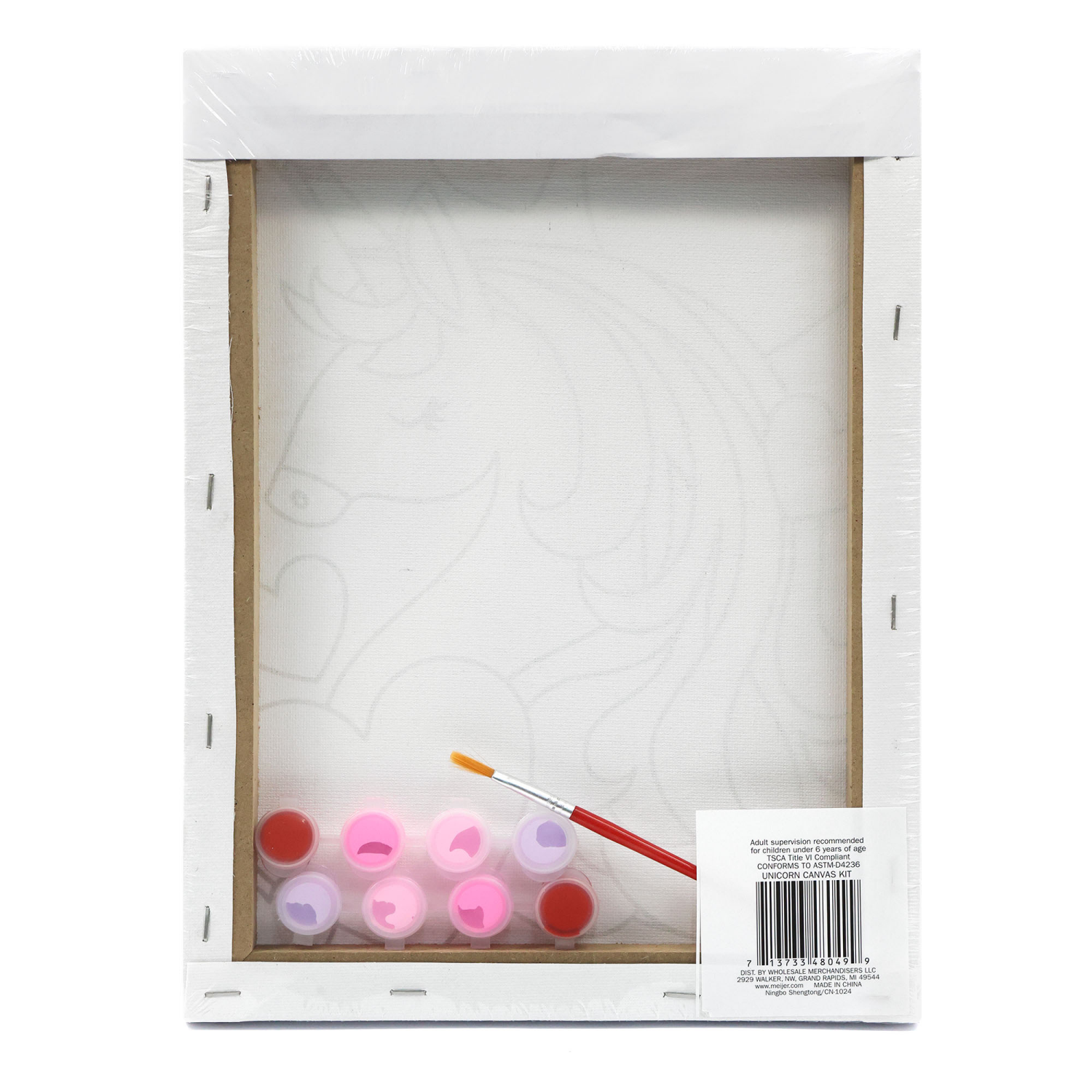 slide 2 of 2, Valentine's Day Unicorn Canvas Kit, 9 in x 12 in