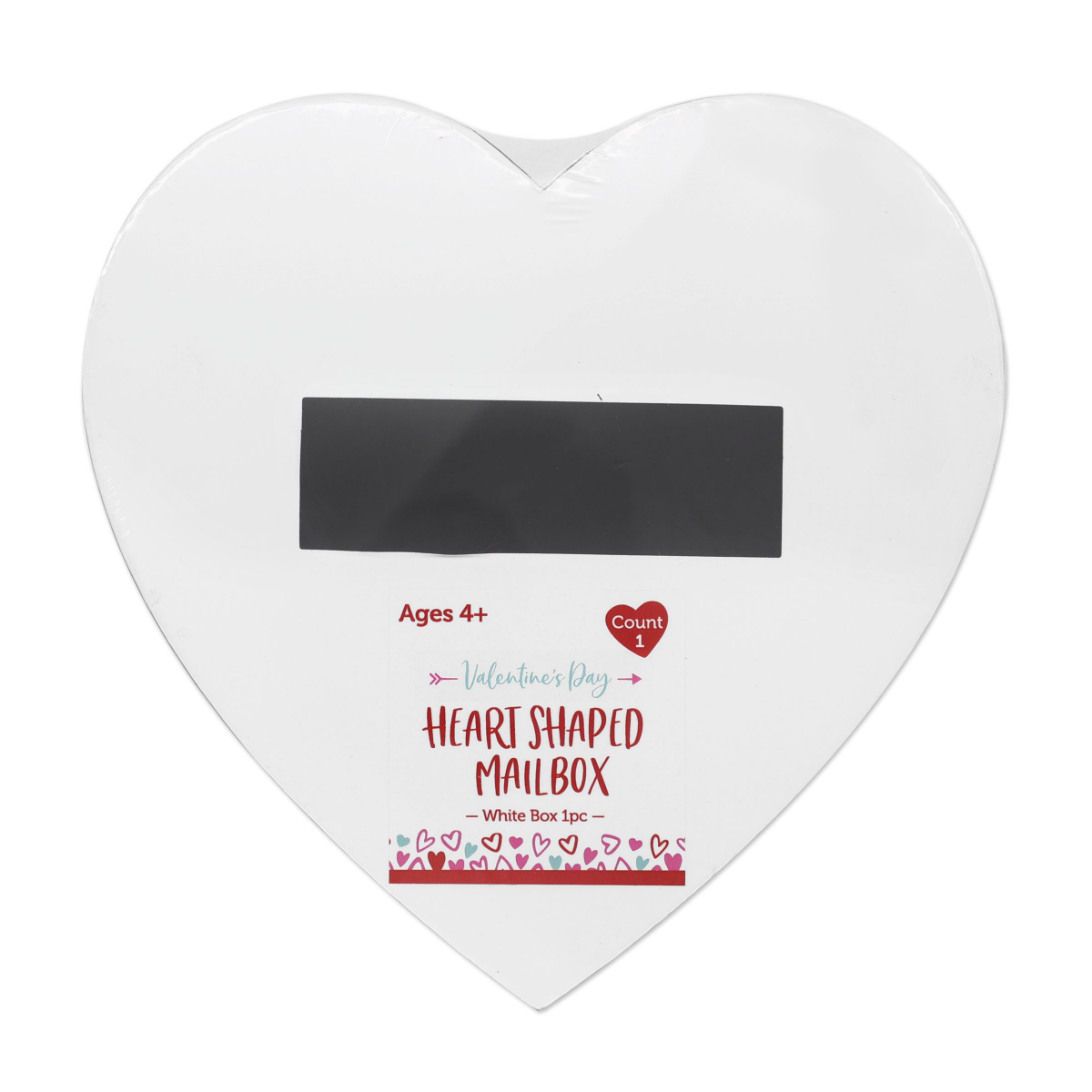 slide 1 of 1, Valentine's Day White Heart-Shaped Mailbox, 1 ct