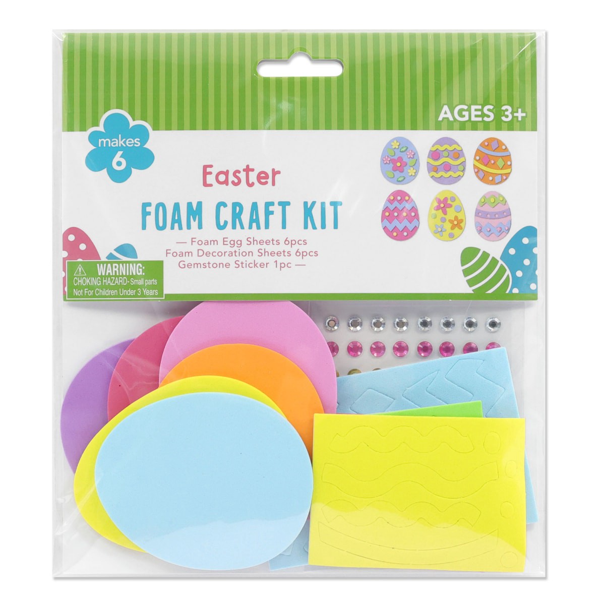 slide 1 of 1, Egg Foam Craft Kit, 2.5 x 3 in