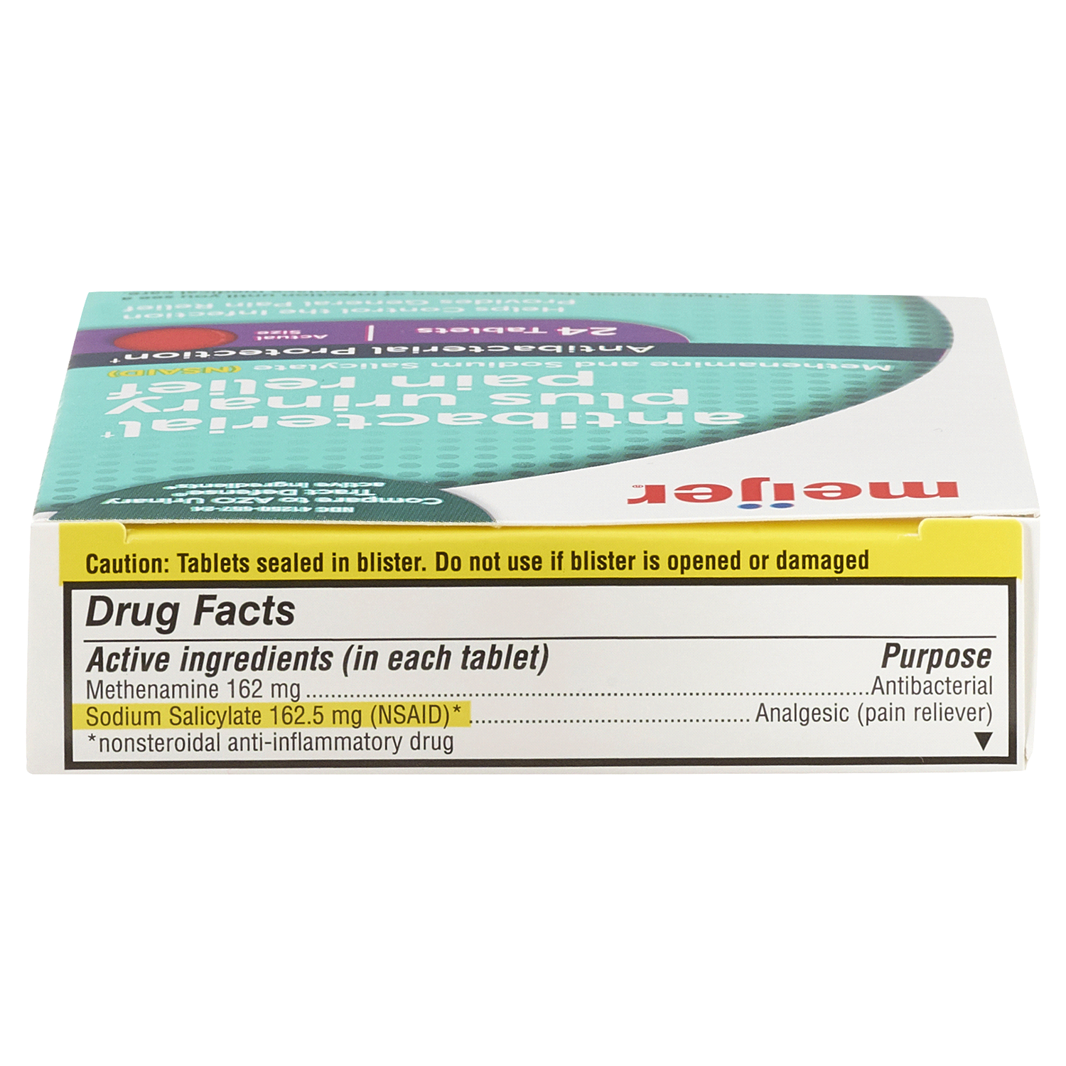 slide 3 of 3, Meijer Antibacterial Plus Urinary Pain Relief, 24 ct