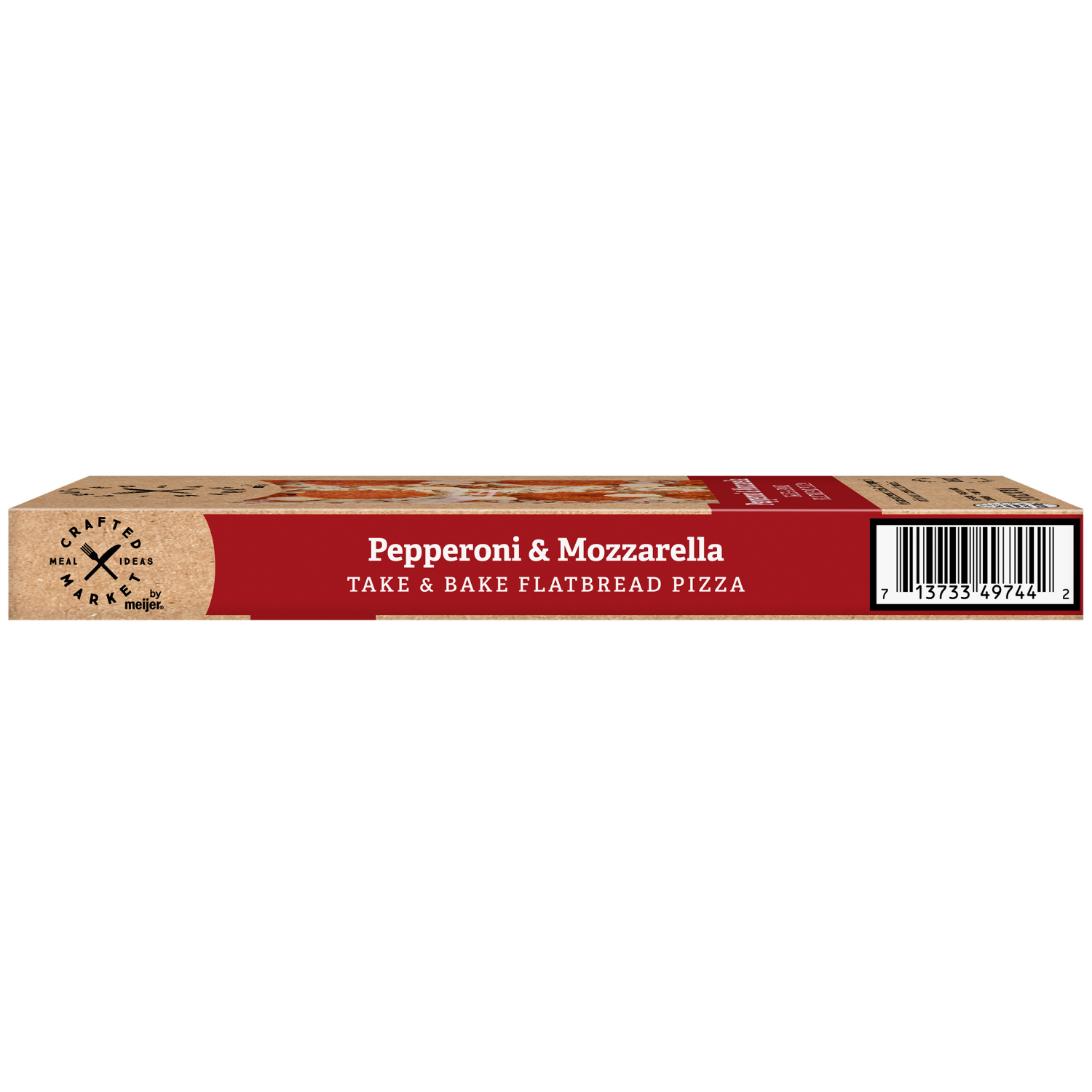 slide 2 of 5, Crafted Market by Meijer, Pepperoni & Mozzarella Flatbread Pizza, 12.7 oz, 12.7 oz