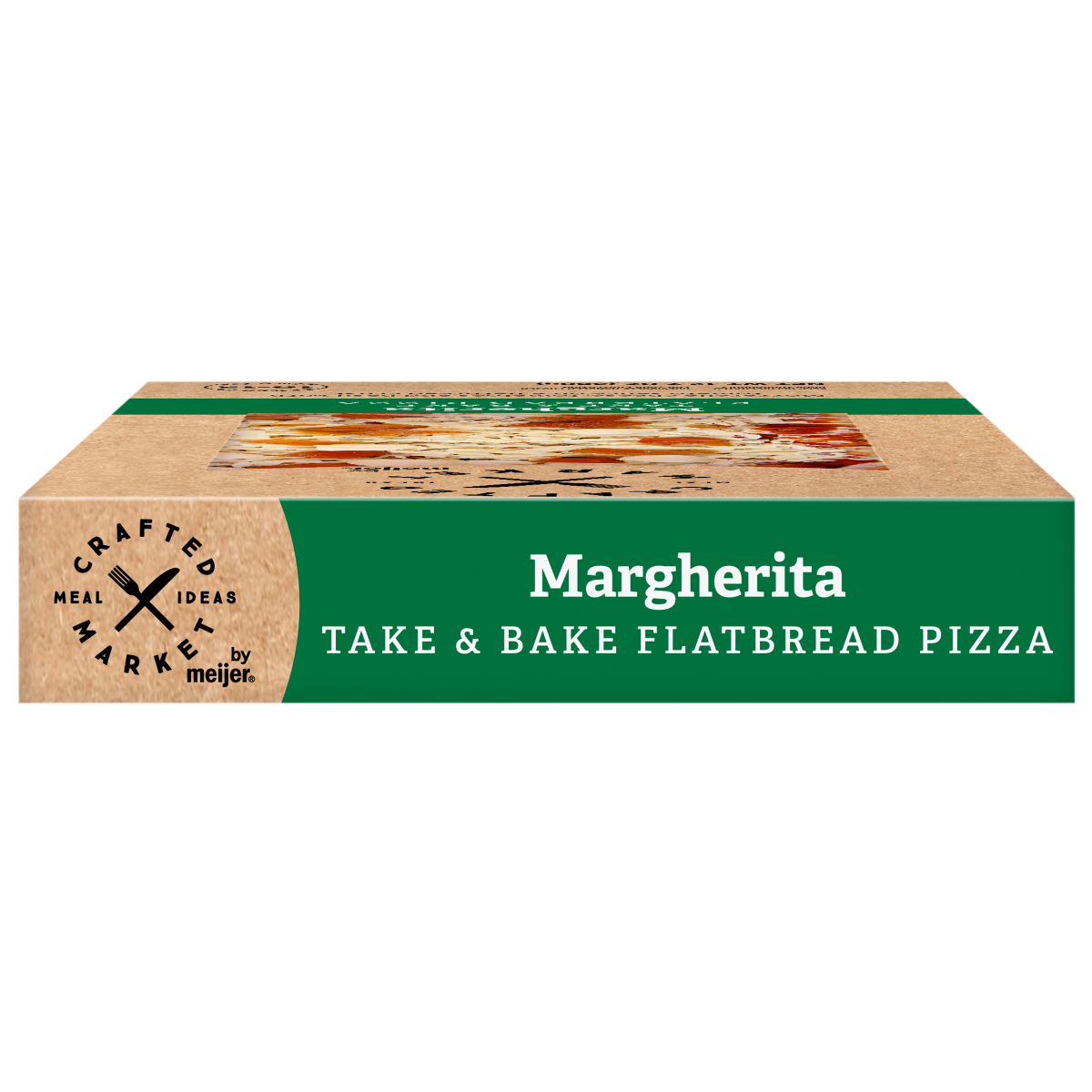 slide 4 of 5, Crafted Market by Meijer Margherita Flatbread Pizza, 12.7 oz, 12.9 oz