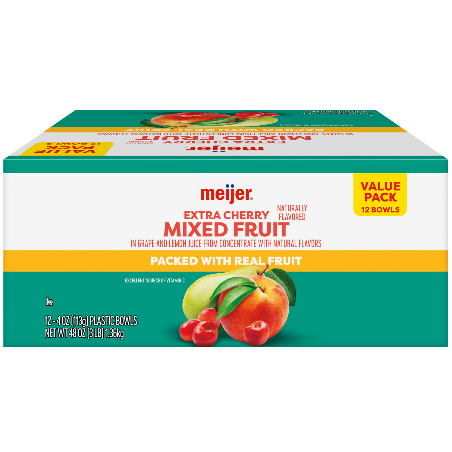 slide 2 of 5, Meijer 12-Ct Cherry Mixed Fruit Bowls, 12 ct; 4 oz
