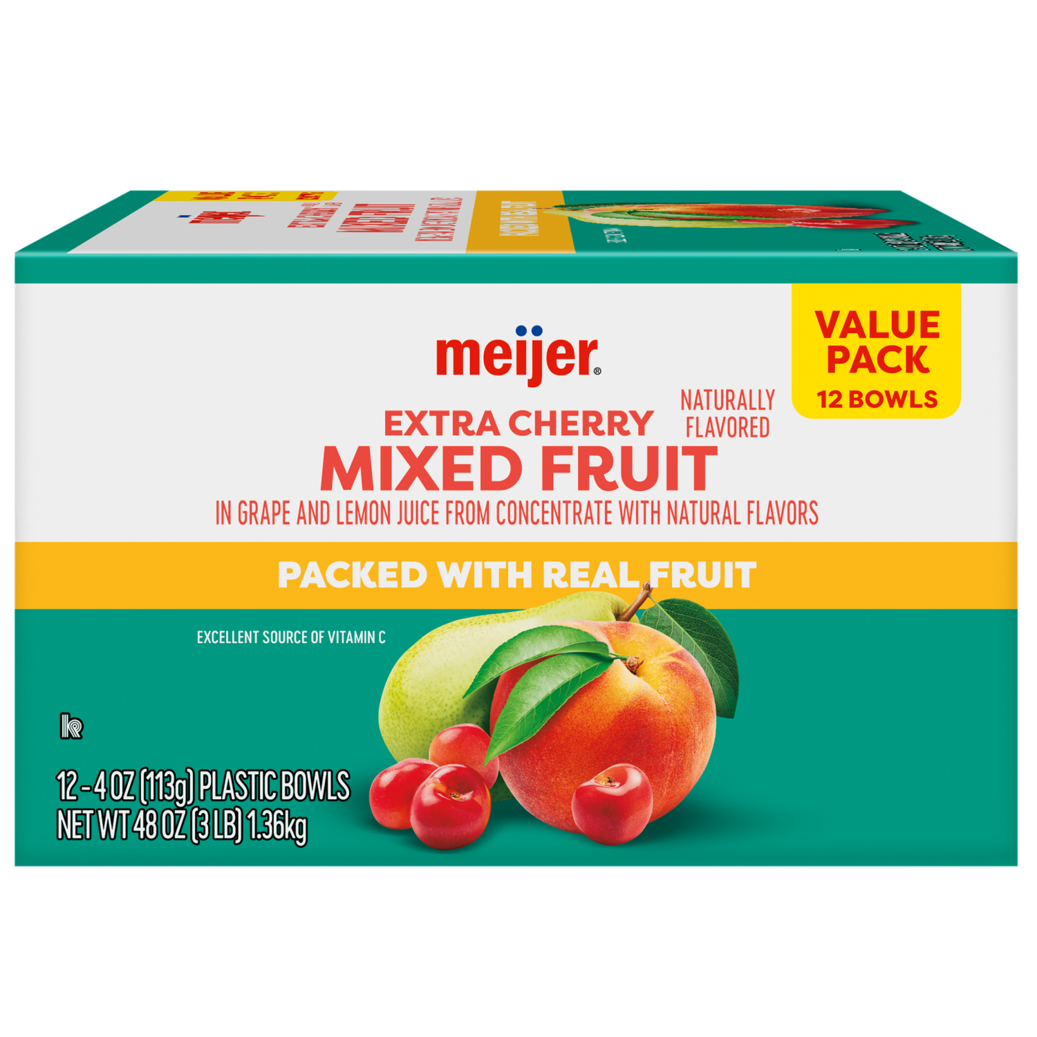 slide 5 of 5, Meijer 12-Ct Cherry Mixed Fruit Bowls, 12 ct; 4 oz