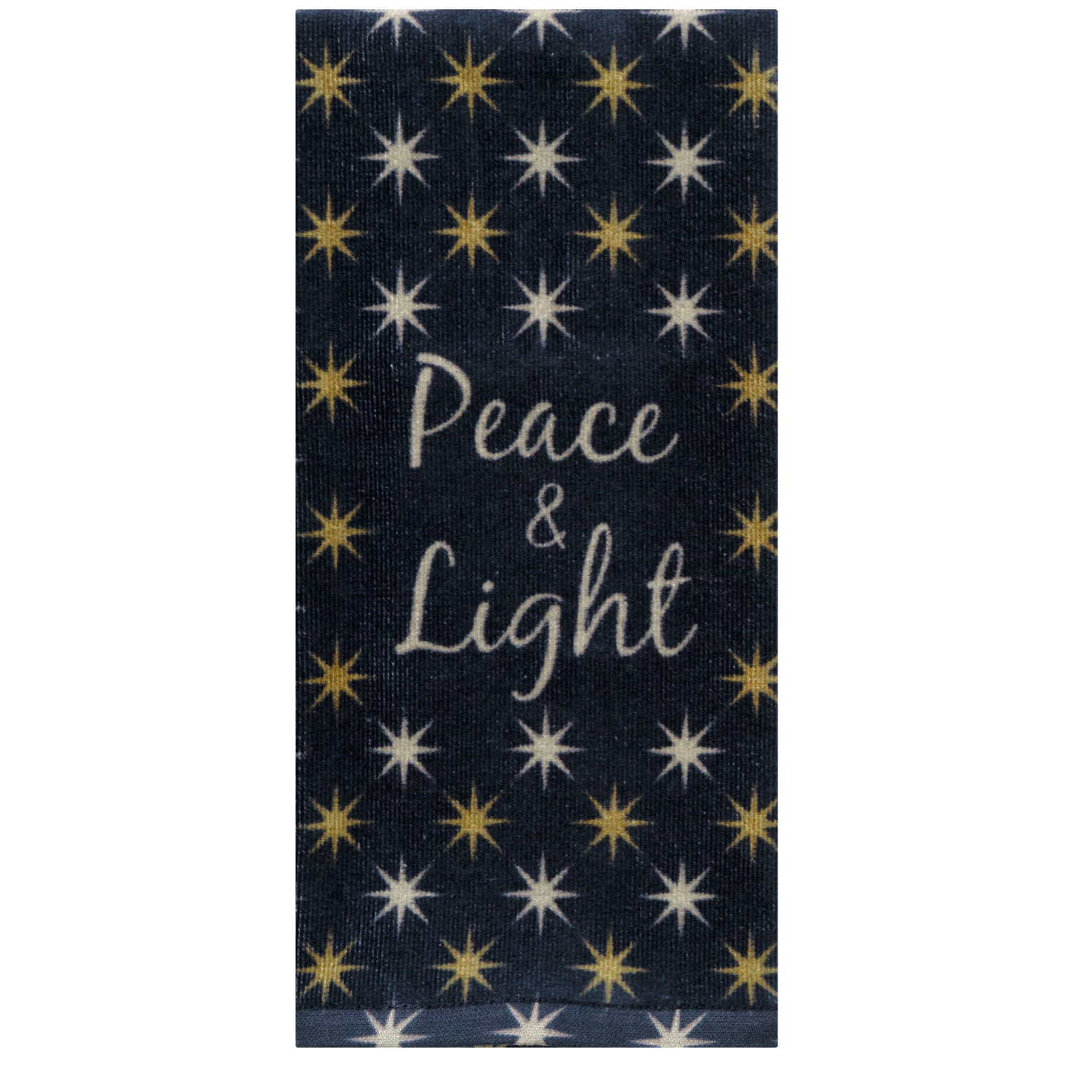 slide 1 of 2, December Home White Peace Light Stars Digital Print Velour Kitchen Towel, 16 In X 25 In, 70rd