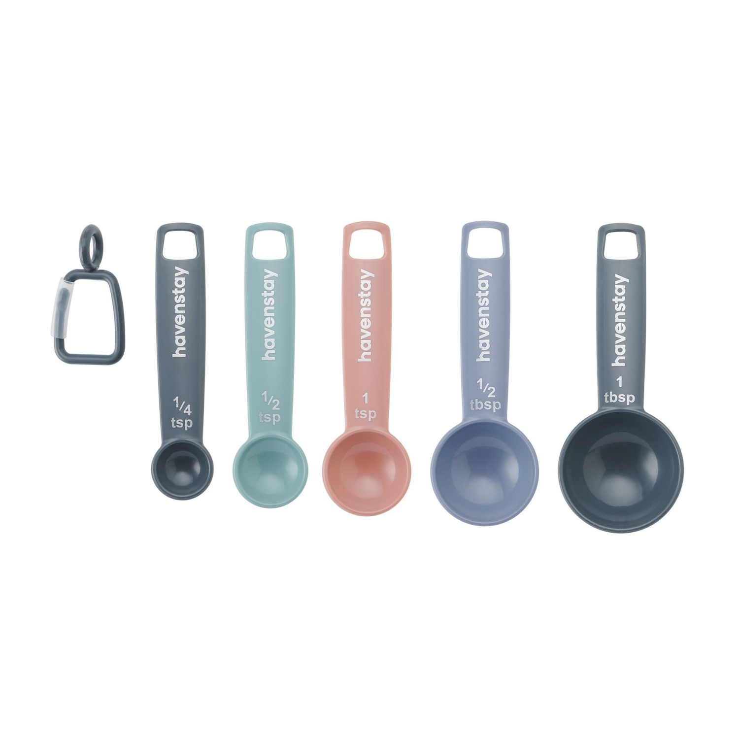 slide 2 of 2, Havenstay Plastic Measuring Spoons 5Pc Assorted, 5 ct
