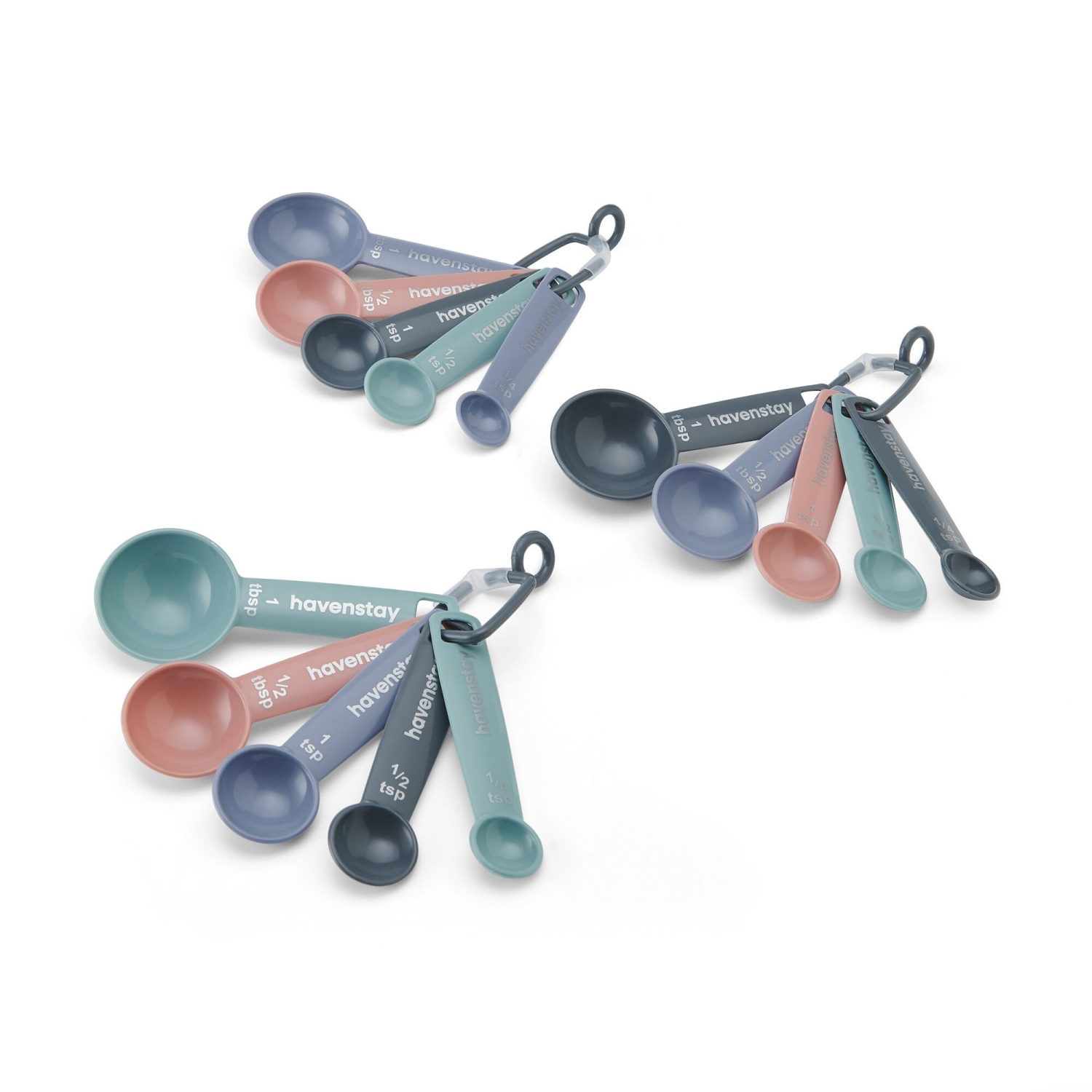 slide 1 of 2, Havenstay Plastic Measuring Spoons 5Pc Assorted, 5 ct