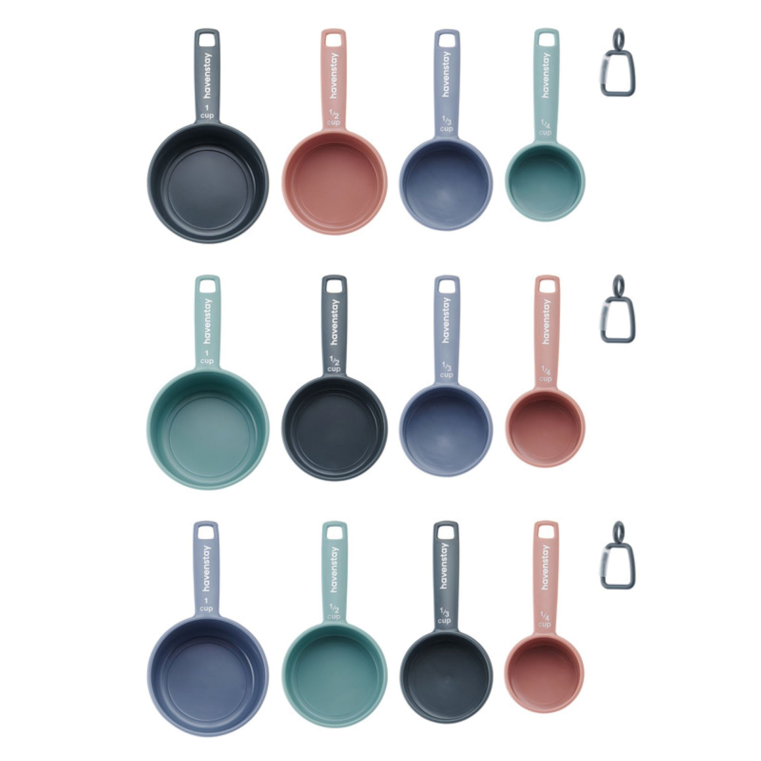 slide 2 of 2, Havenstay Plastic Measuring Cups 4Pc Assorted, 4 ct