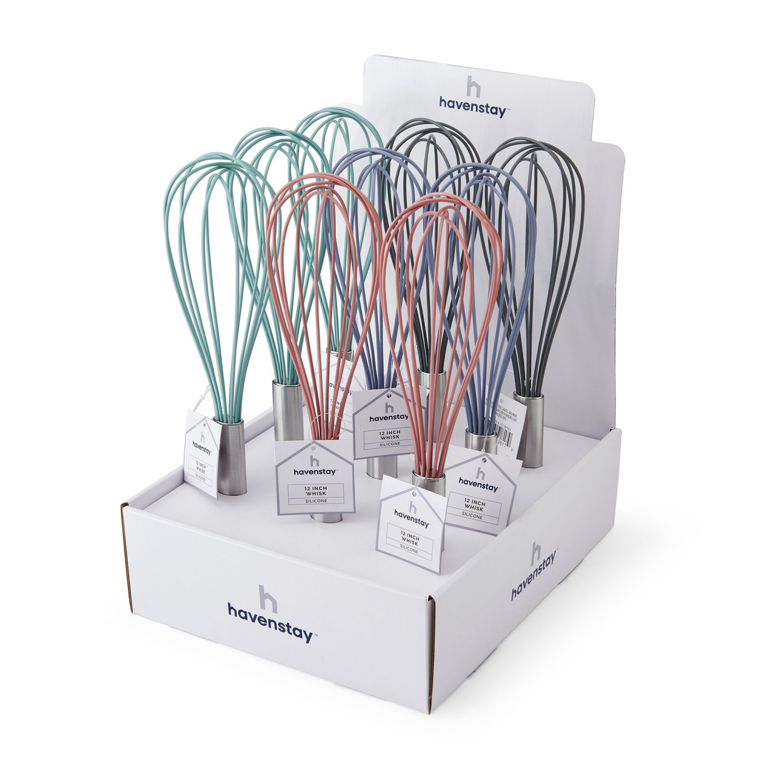 slide 2 of 2, Havenstay Silicone Whisk 12In Assorted, 1 ct