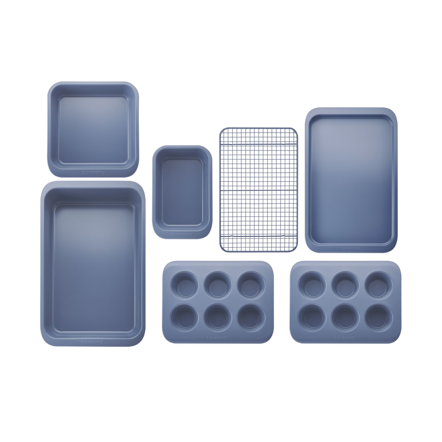slide 2 of 2, Havenstay Bakeware Nesting Set 7pc Slate Blue, 7 ct