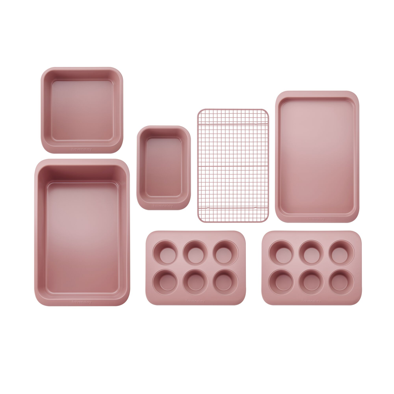 slide 2 of 2, Havenstay Bakeware Nesting Set 7pc Dusty Rose, 7 ct