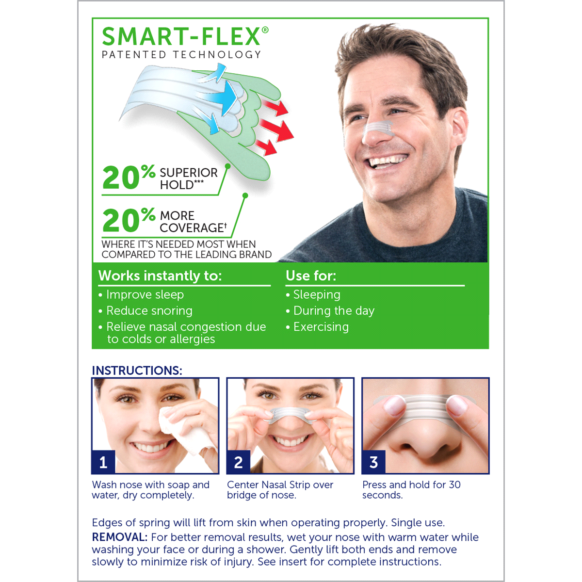 slide 2 of 2, Meijer Extra Clear Nasal Strips, 44 ct