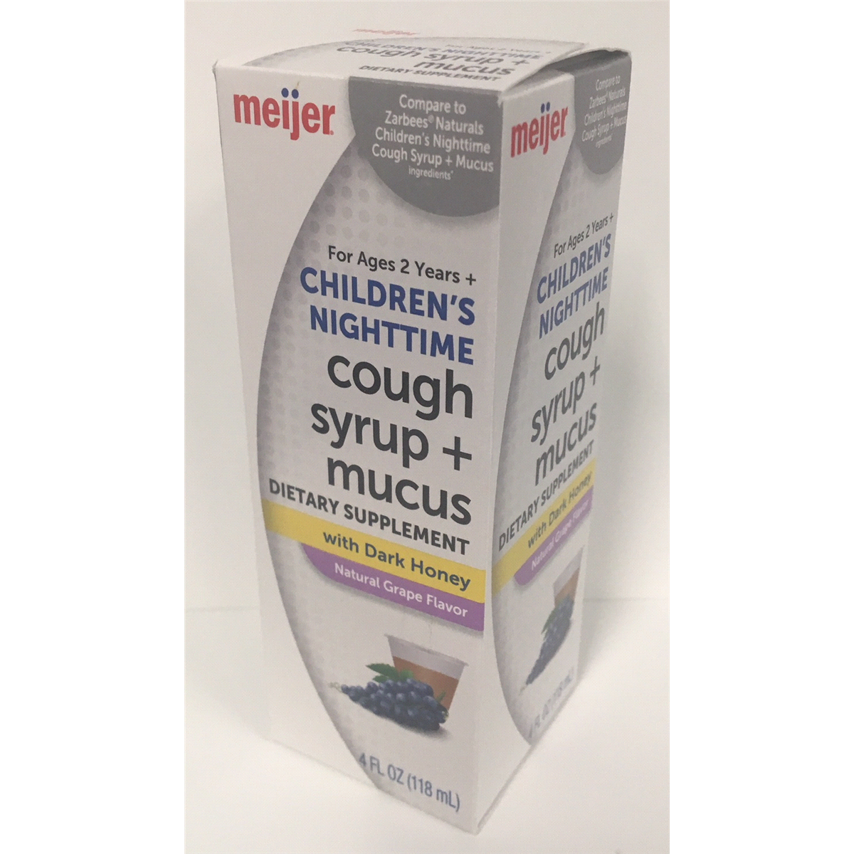 slide 4 of 4, Meijer Children's Nighttime Cough Syrup+Mucus Supplement Grape Flavor, 4 fl oz