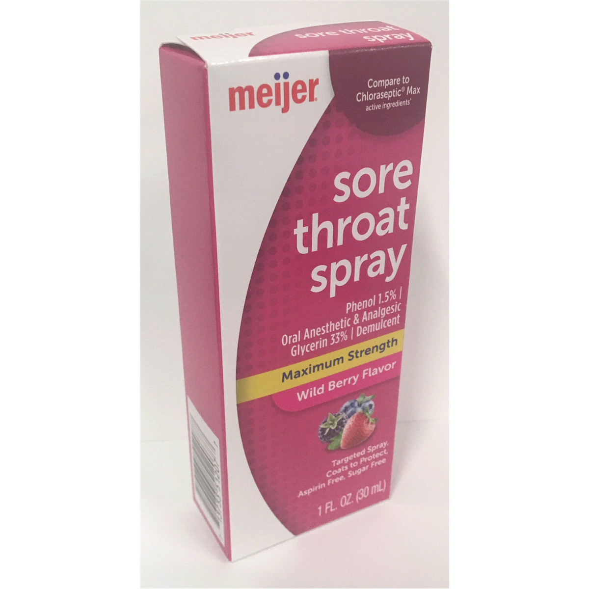 slide 3 of 4, Meijer Maximum Strength Sore Throat Spray Wild Berry Flavor, 1 fl oz