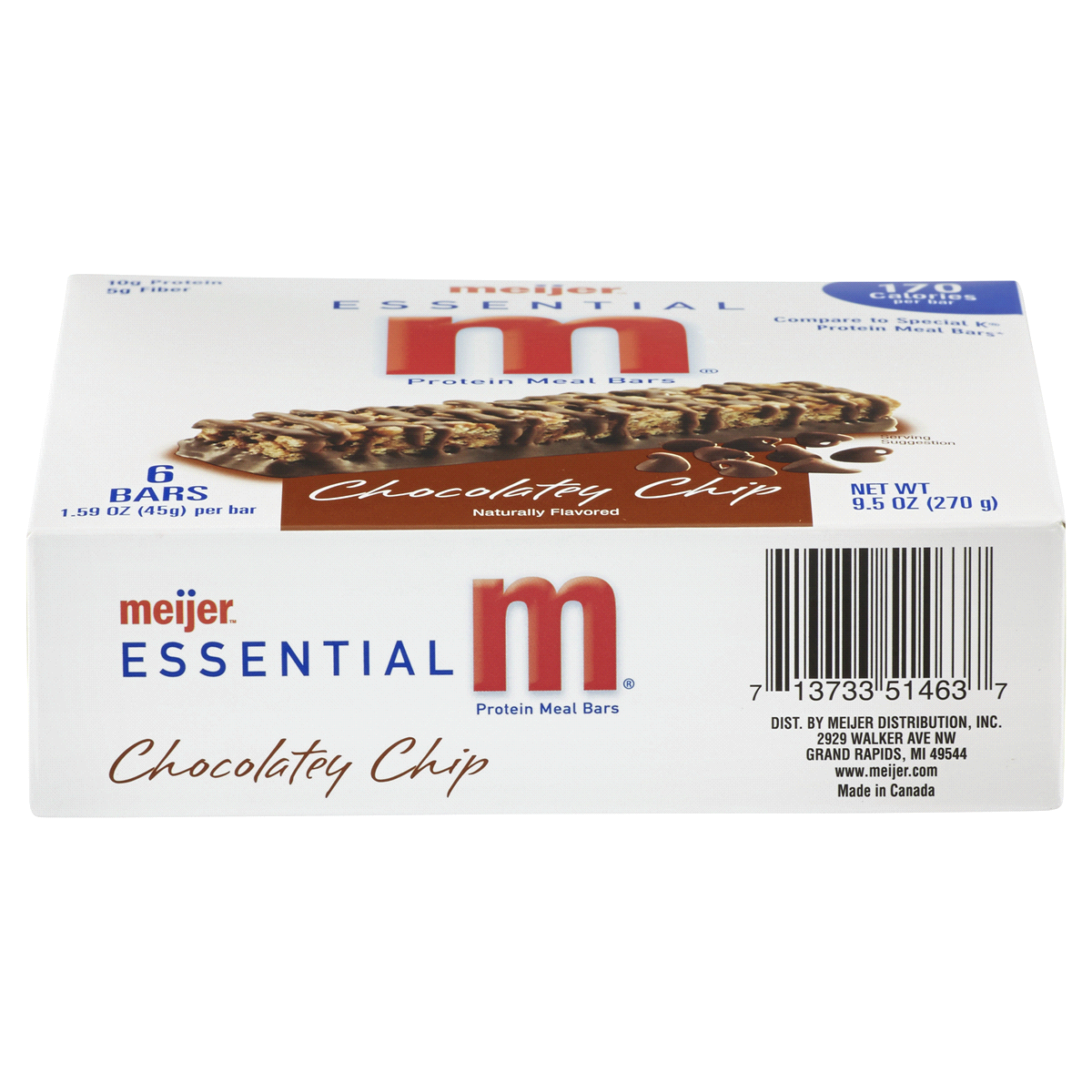 slide 3 of 6, Meijer Chocolatey Chip Protein Meal Bar, 6 ct