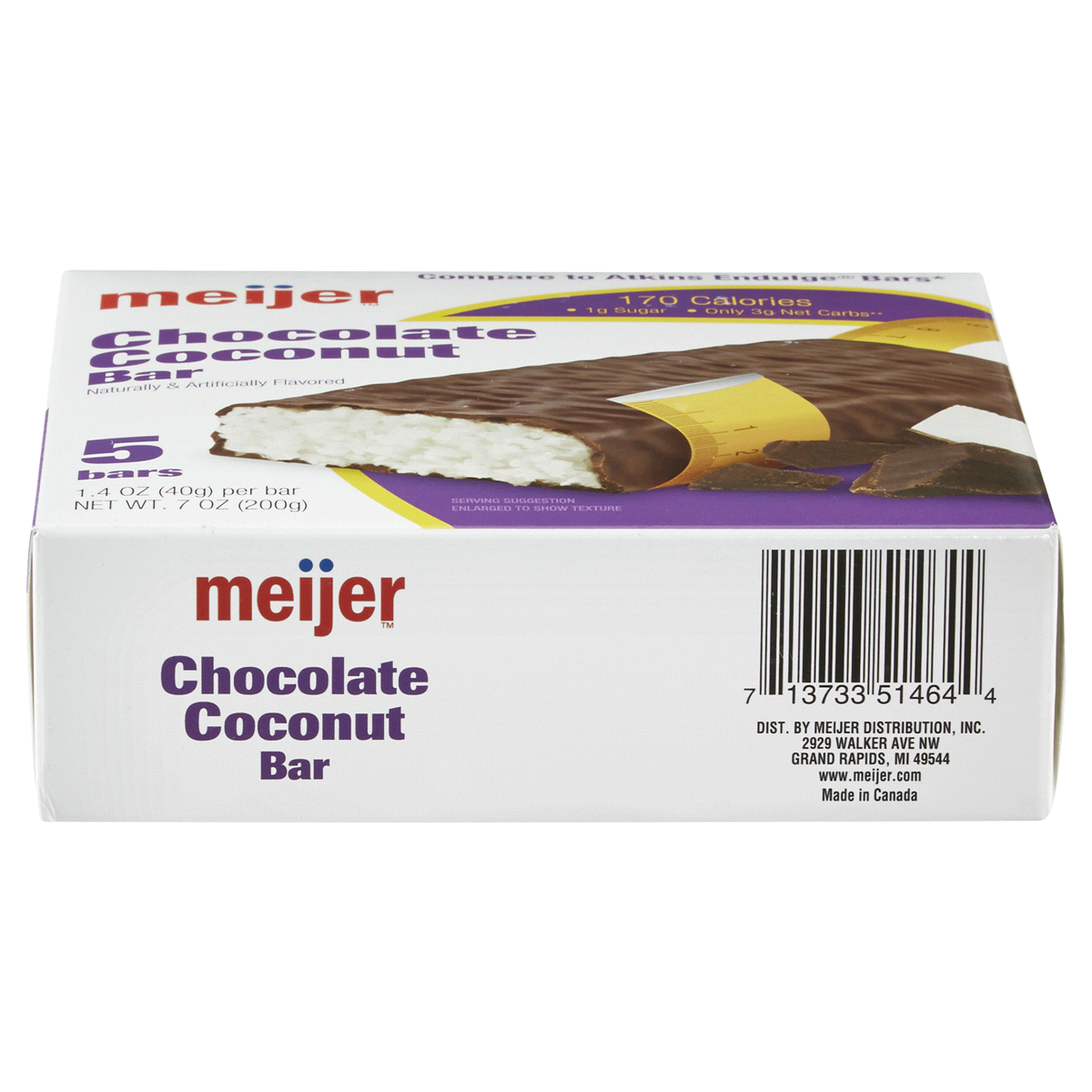 slide 3 of 6, Meijer Treat Bars, Chocolate Coconut Bar, 5 ct