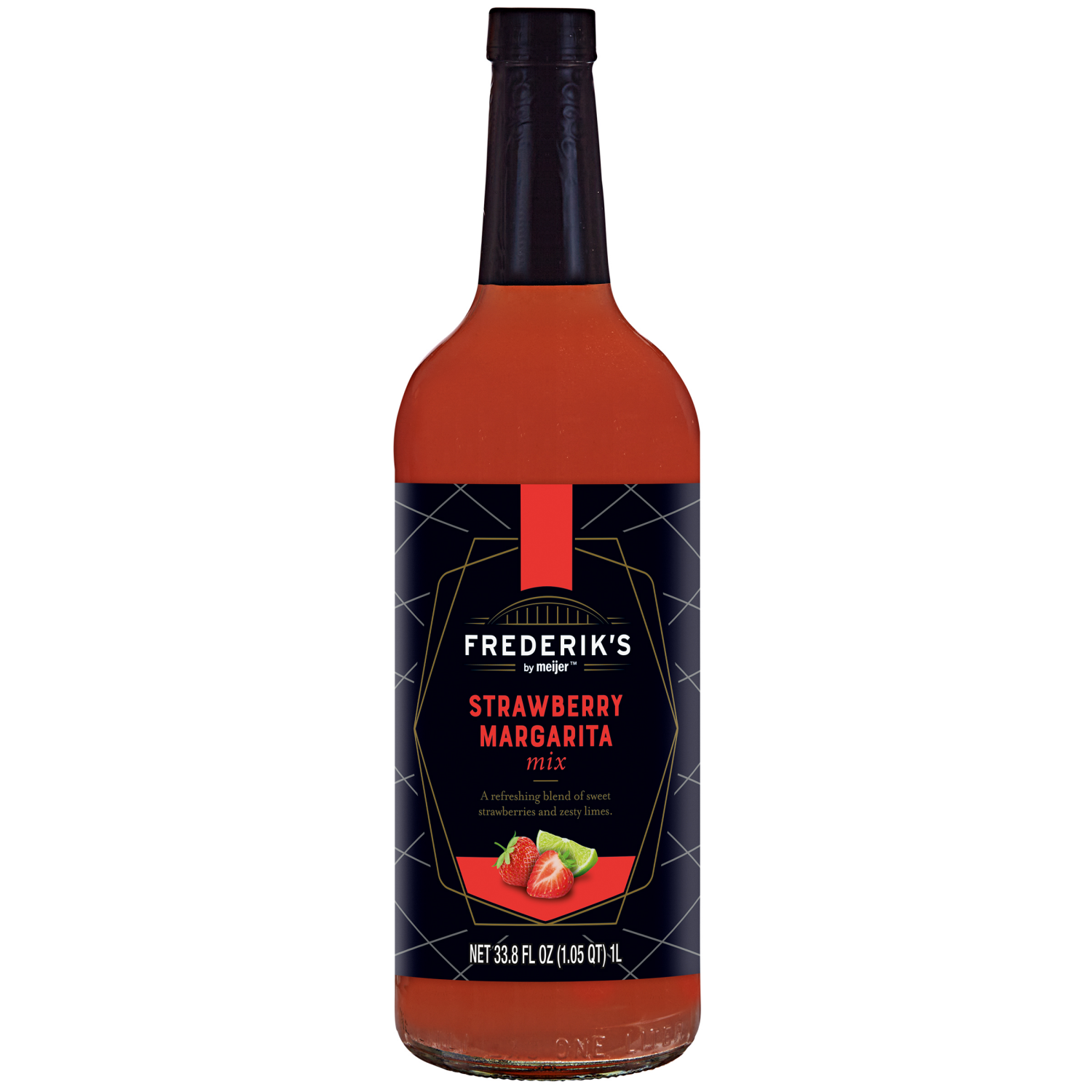 slide 1 of 3, FREDERIKS BY MEIJER Frederiks Straw Margarita Mix - 33.8 oz, 33.8 oz