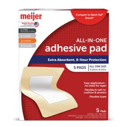 Meijer All-In-One Adhesive Pad, 3.5 In X 4.5 In, 5 Ct
