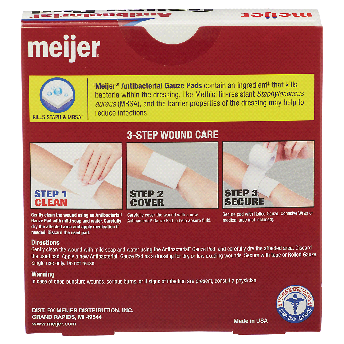 Meijer Antibacterial Gauze Pad, 24 Pads 24 CX Shipt