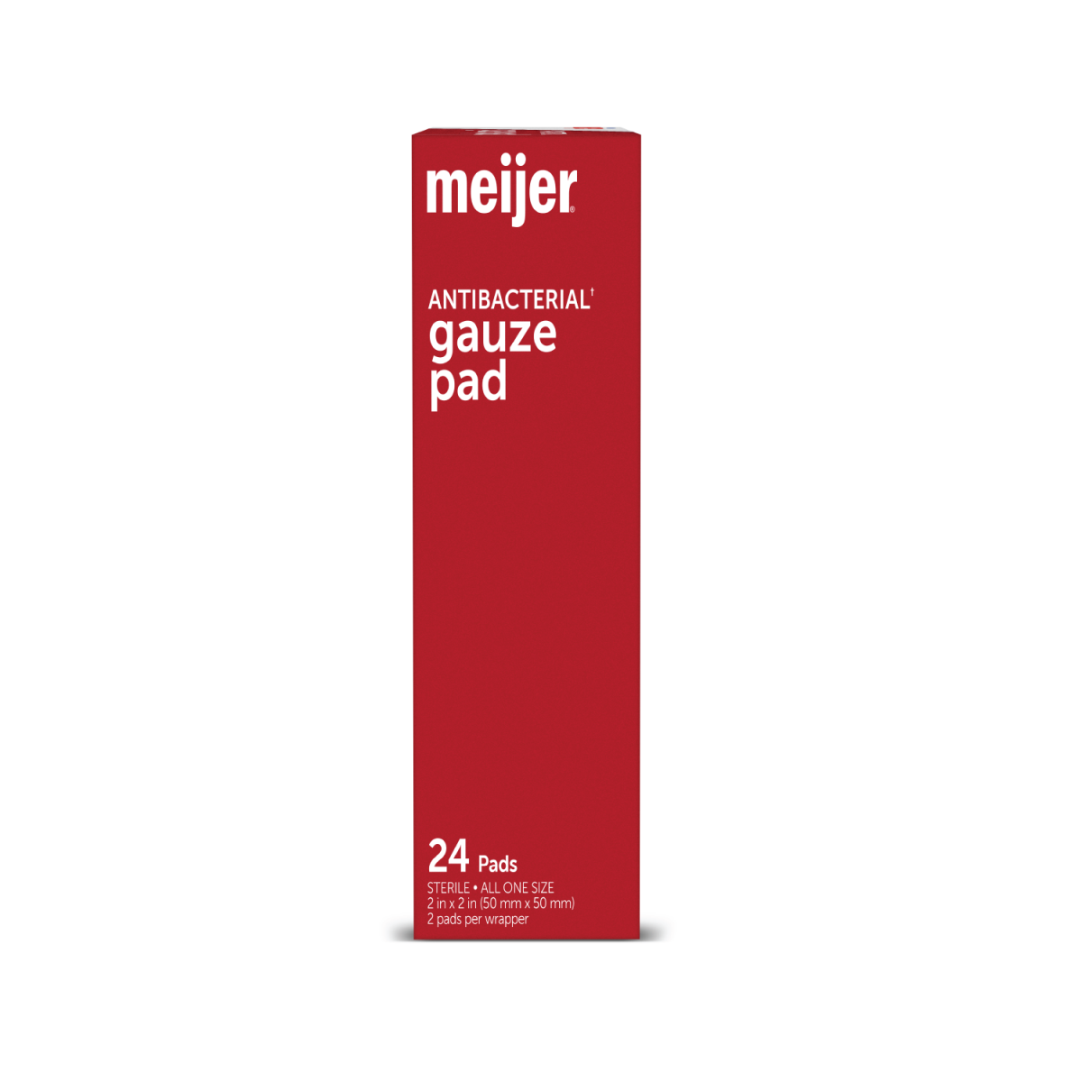 slide 3 of 3, Meijer Antibacterial Gauze Pad, 24 Pads, 24 ct