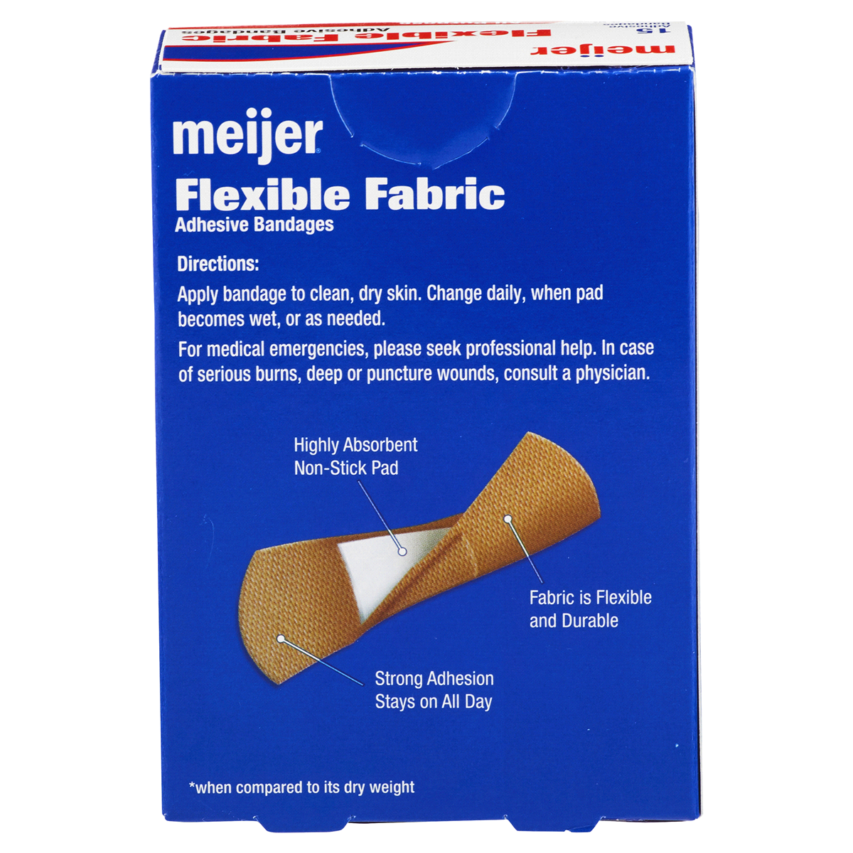 slide 2 of 3, Meijer Fabric Bandages, 15 ct