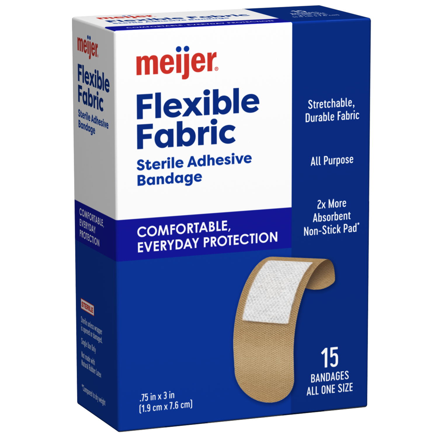slide 3 of 6, Meijer Fabric Bandages, 15 ct