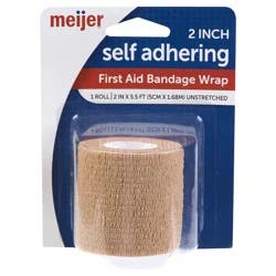 Meijer Self Adhering First Aid Bandage Wrap, 2 in