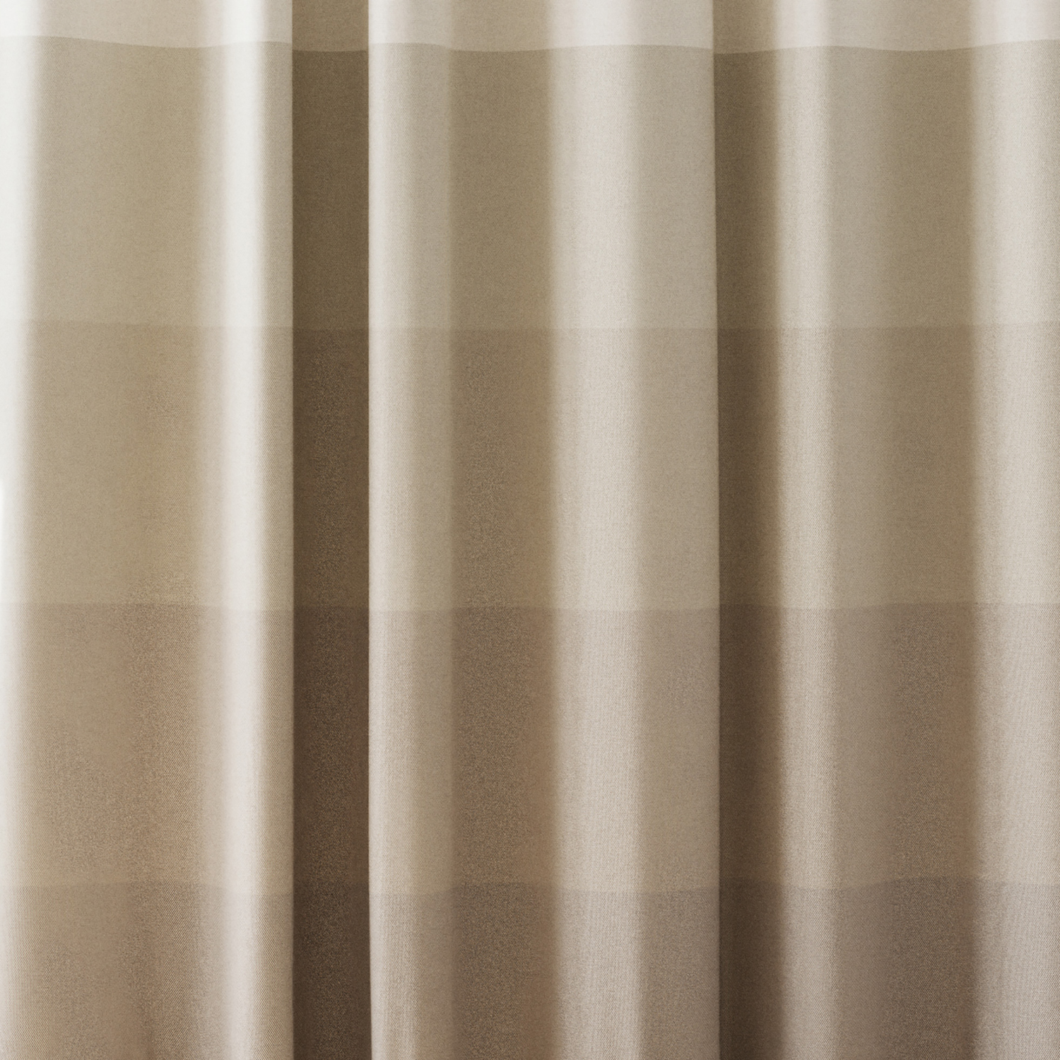 slide 2 of 5, Room & Retreat Kristi Stripe Fabric Shower Curtain Made with Recycled Cotton, Striped Print, 70 in x 72 in, Tan, 70 in