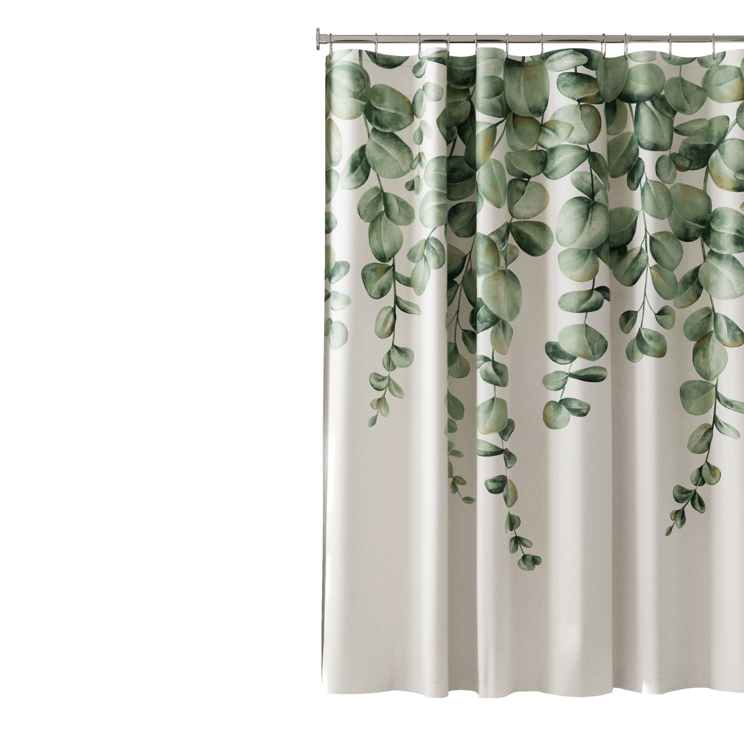 slide 5 of 5, Room & Retreat Spring Vine Fabric Shower Curtain, 70 in x 72 in, Green, 70 in