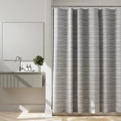 Room & Retreat Tranquil Everyday Fabric Shower Curtain, 70 in x 72 in, Grey