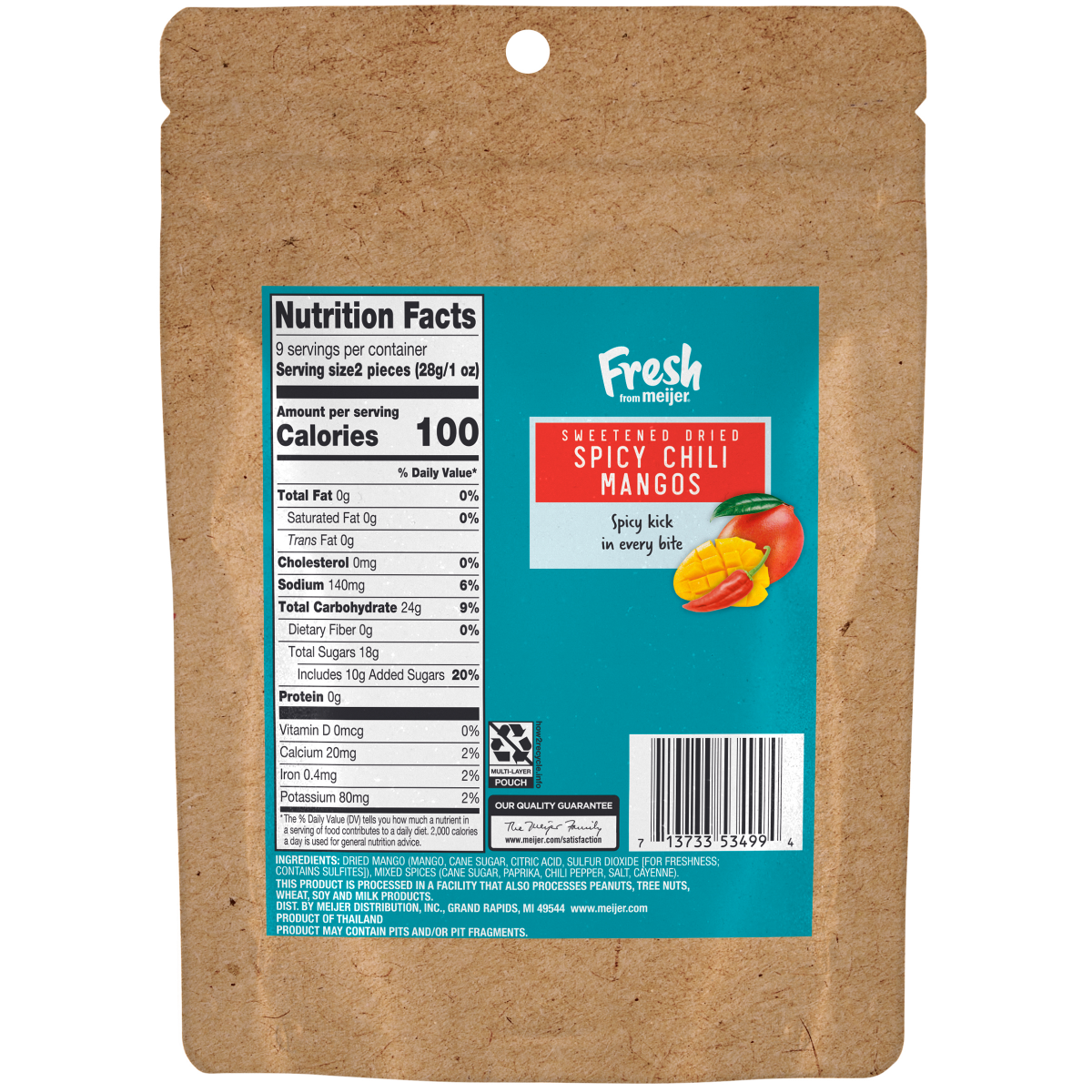 slide 2 of 2, Fresh from Meijer Sweetened Dried Spicy Chili Mangos- 9 oz, 9 oz