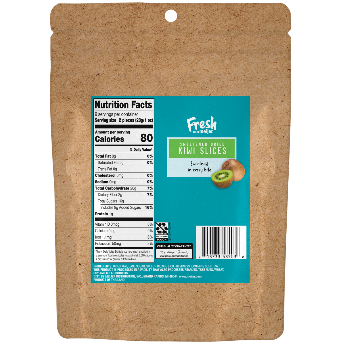 slide 2 of 2, FRESH FROM MEIJER Fresh from Sweetened Dried Meijer Kiwi Slices, 9 oz