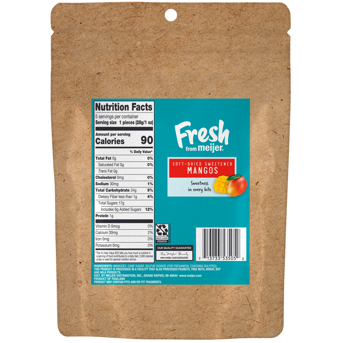 slide 2 of 2, Fresh from Meijer Soft-Dried Sweetened Mangos, 5 oz, 5 oz