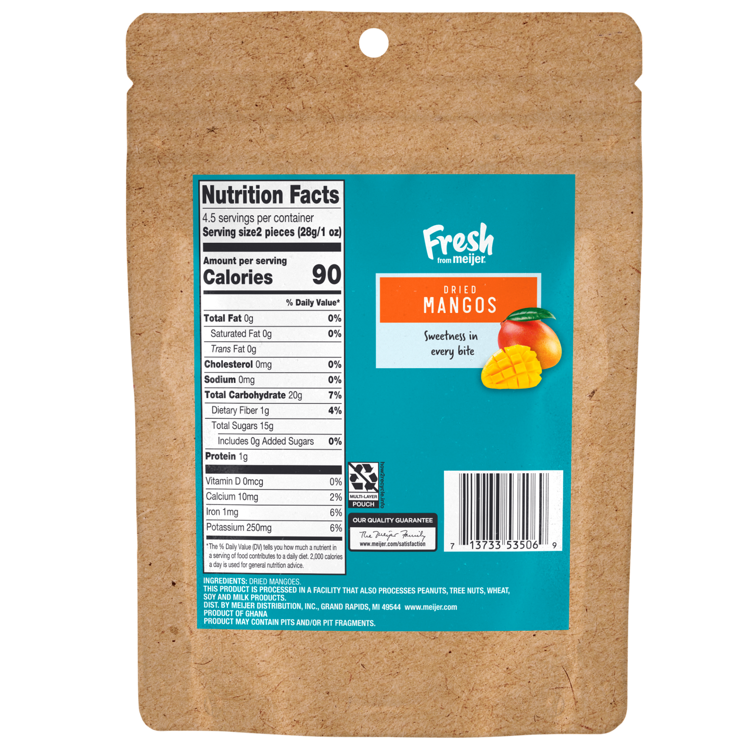 slide 2 of 2, Fresh from Meijer Natural Dried Mango, 4.5 oz