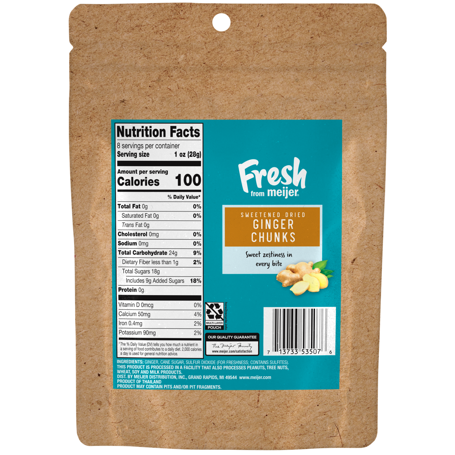 slide 2 of 2, Fresh from Meijer Sweetened Dried Ginger Chunks, 8 oz