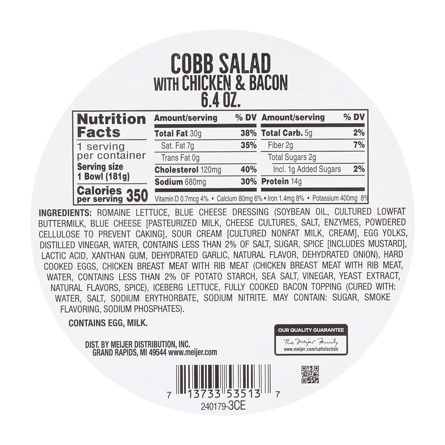 slide 2 of 3, Fresh from Meijer Cobb with Chicken Salad Bowl, 6.4 oz, 6.4 oz