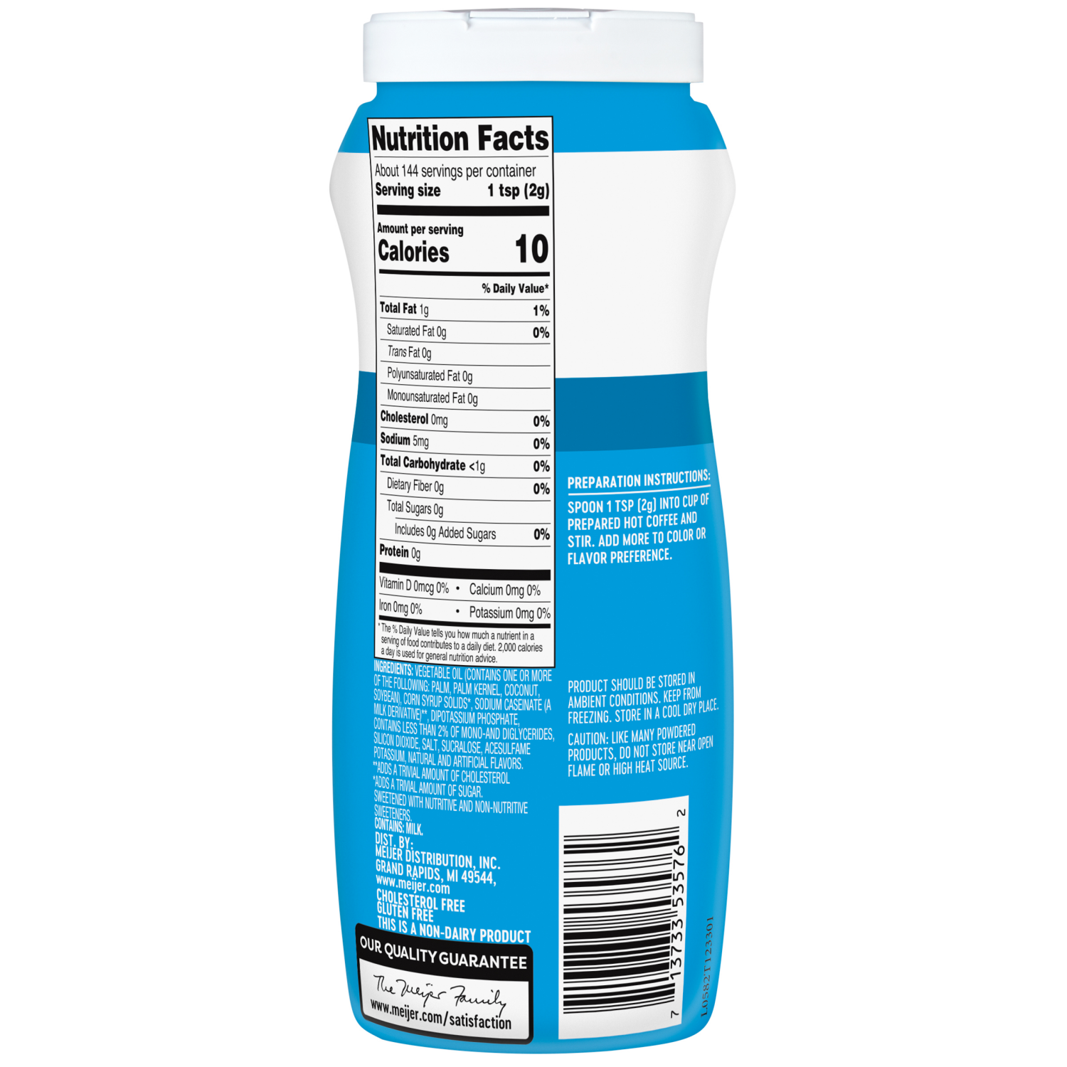 slide 2 of 2, Meijer Sugar Free French Vanilla Coffee Creamer, 10.2 oz