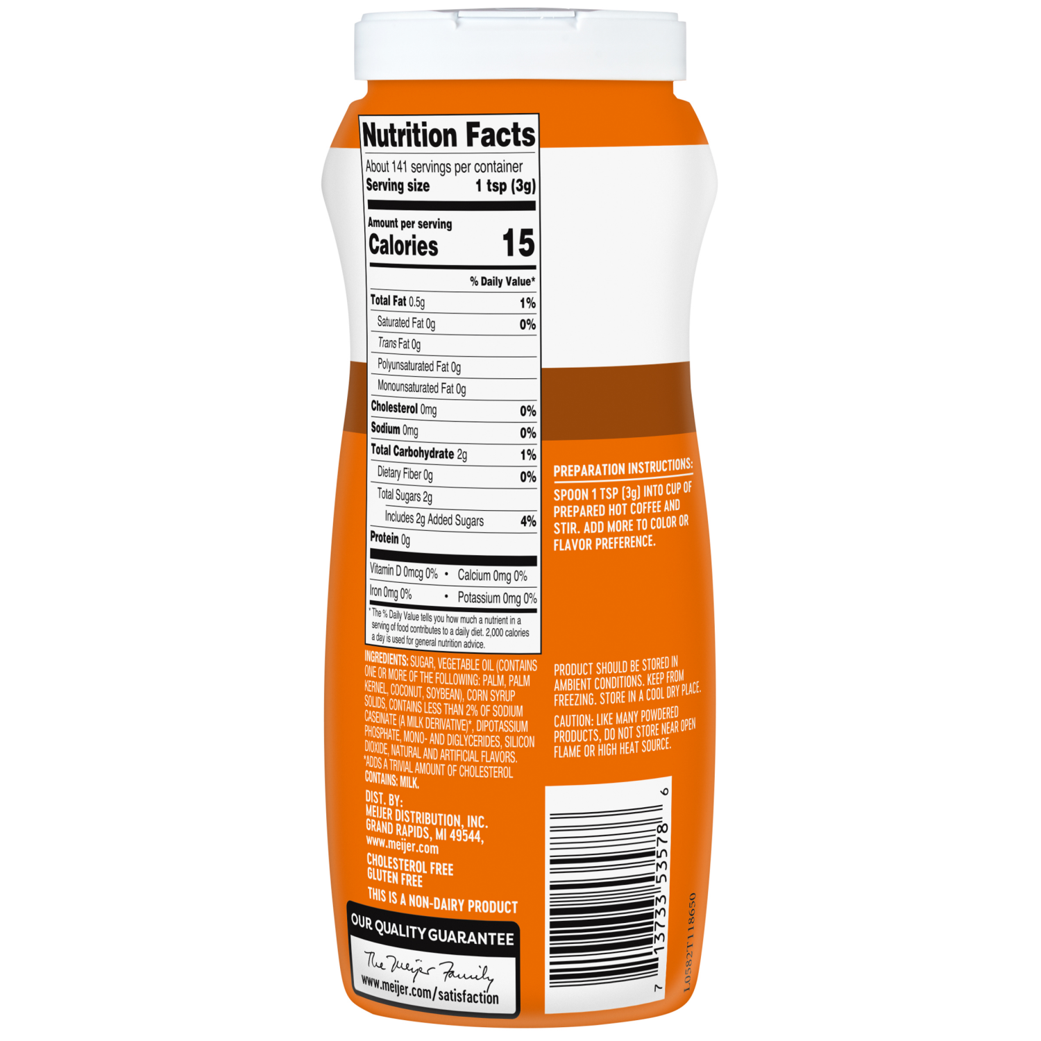 slide 2 of 2, Meijer Hazelnut Coffee Creamer, 15 oz