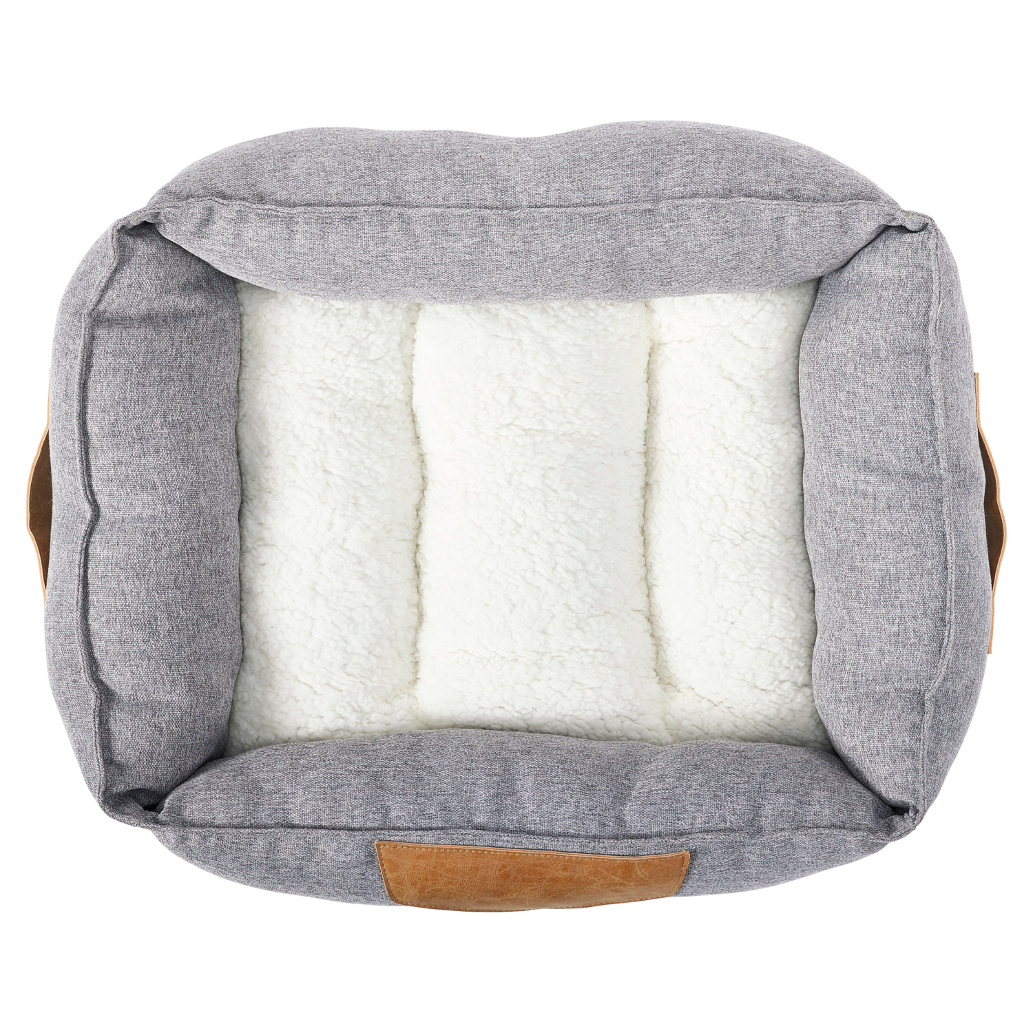 slide 6 of 6, Meijer Gray Pieced Cuddler Bed, 1 ct