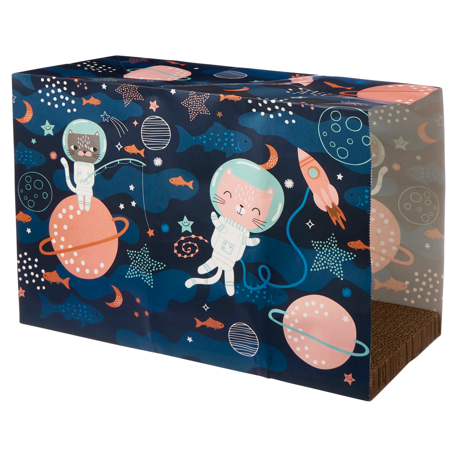 slide 4 of 5, Meijer Blue Space Cat Paper Bag Scratcher, 1 ct