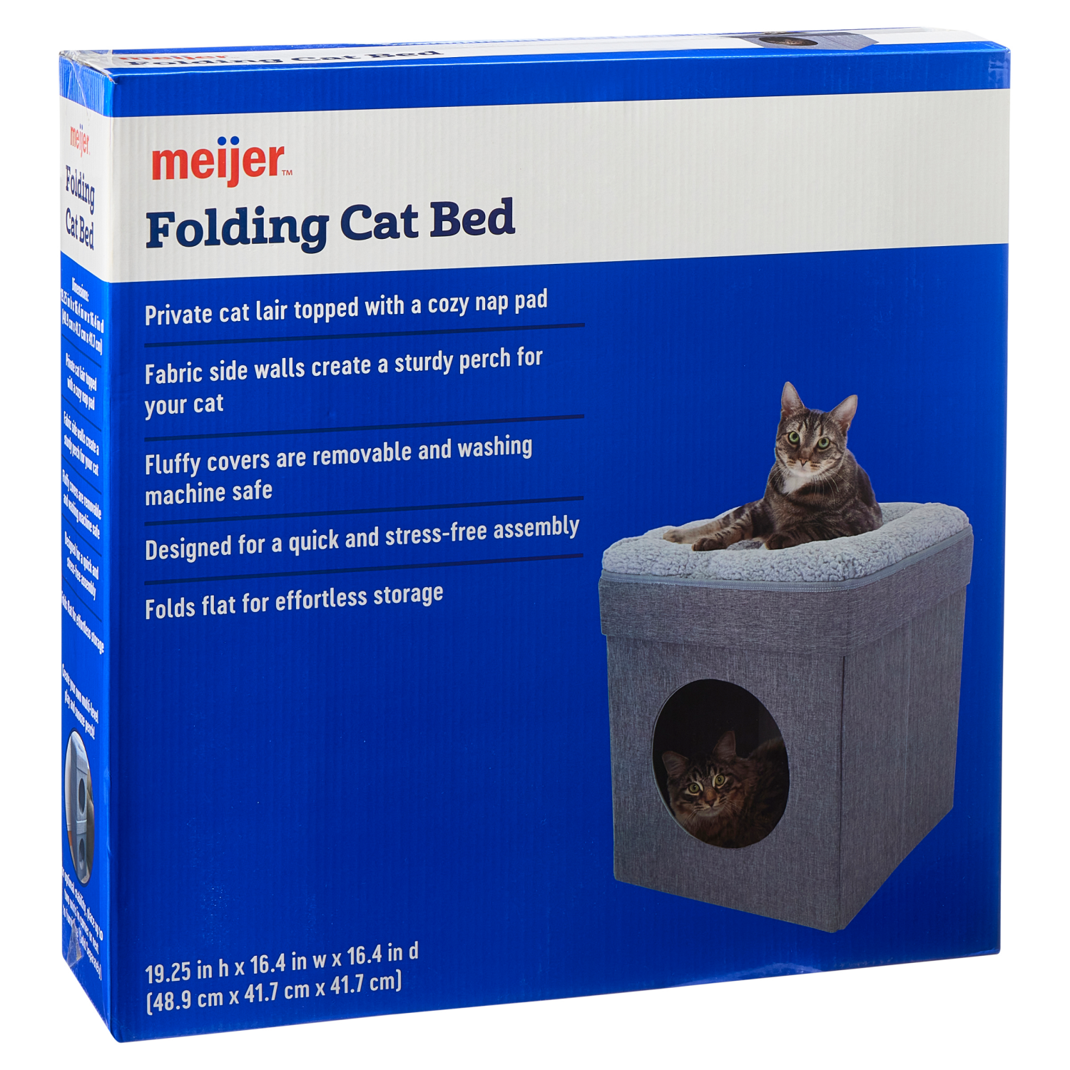 slide 2 of 4, Meijer Gray Folding Cat Bed, 1 ct