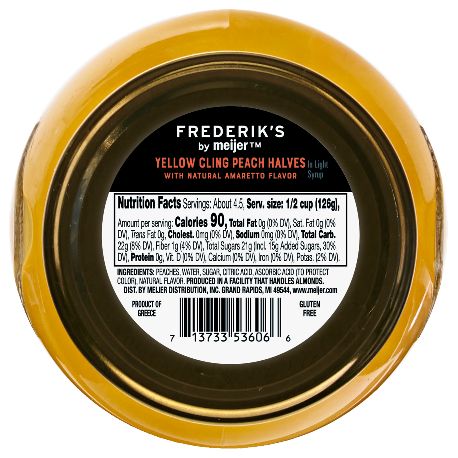 slide 2 of 2, Frederik's By Meijer FREDERIK's PEACH HALVES WITH AMARETTO - 19.4 oz, 19.4 oz