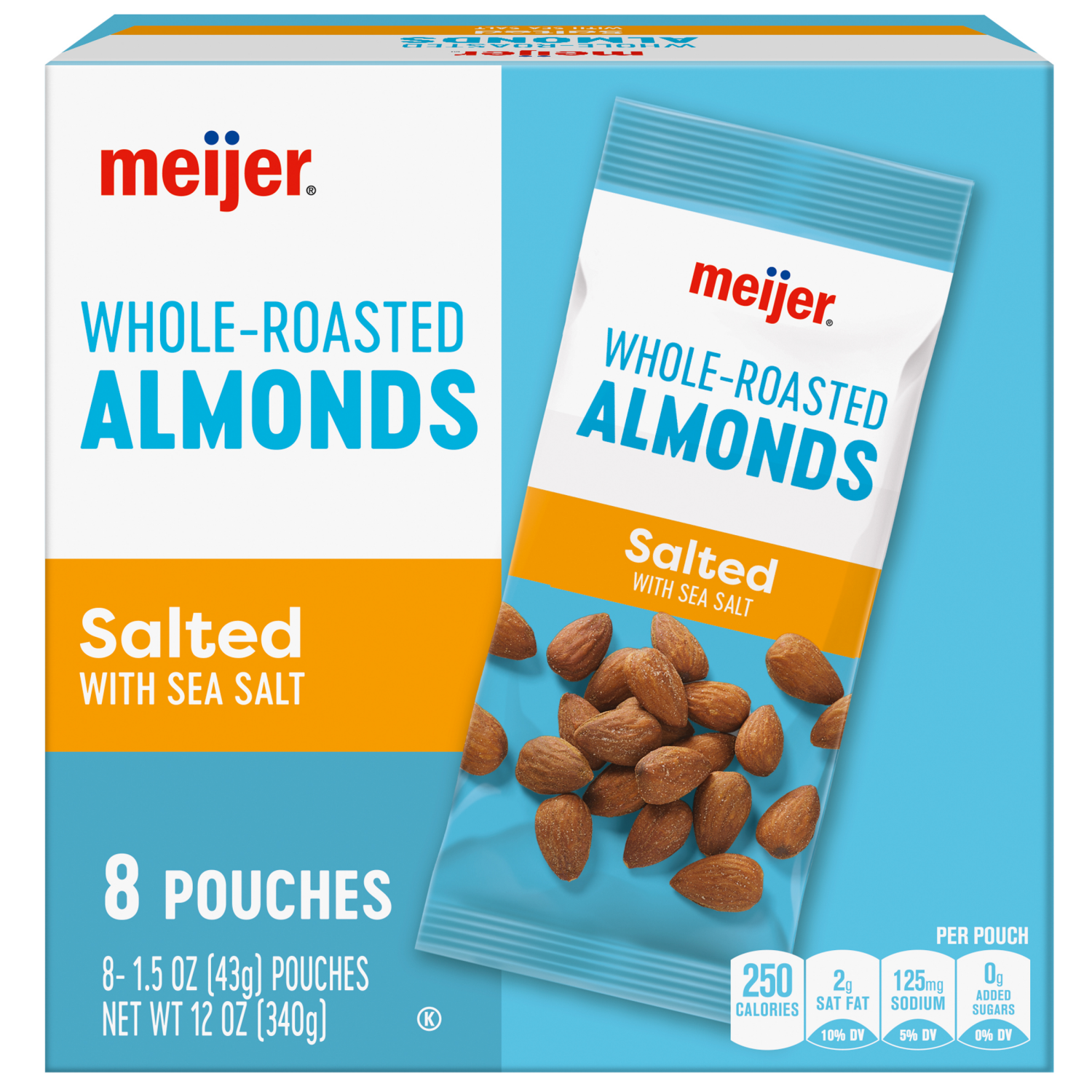 slide 2 of 8, Meijer Roasted & Salted Almonds Multipack - 8 ct, 8 ct