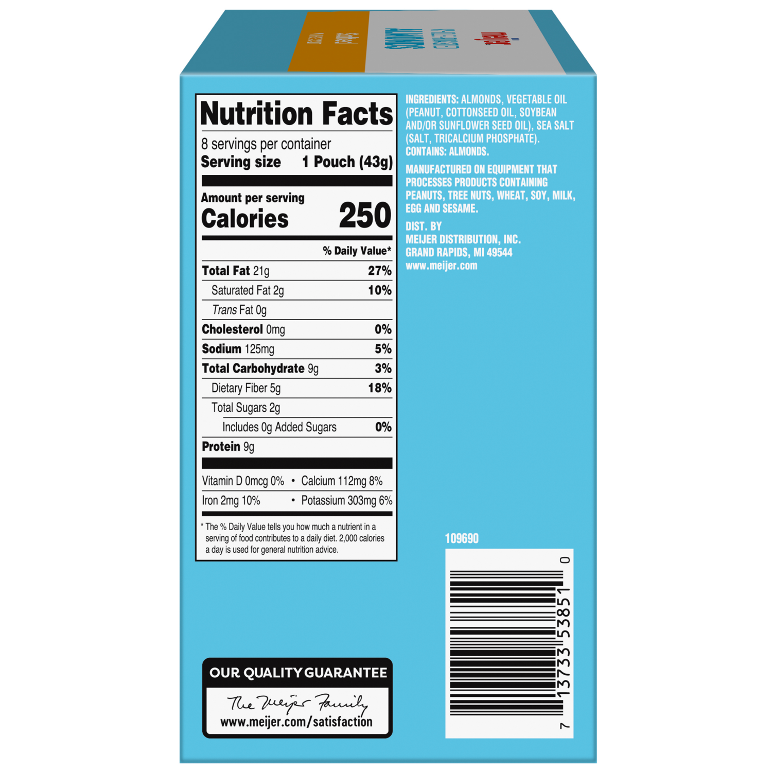 slide 5 of 8, Meijer Roasted & Salted Almonds Multipack - 8 ct, 8 ct