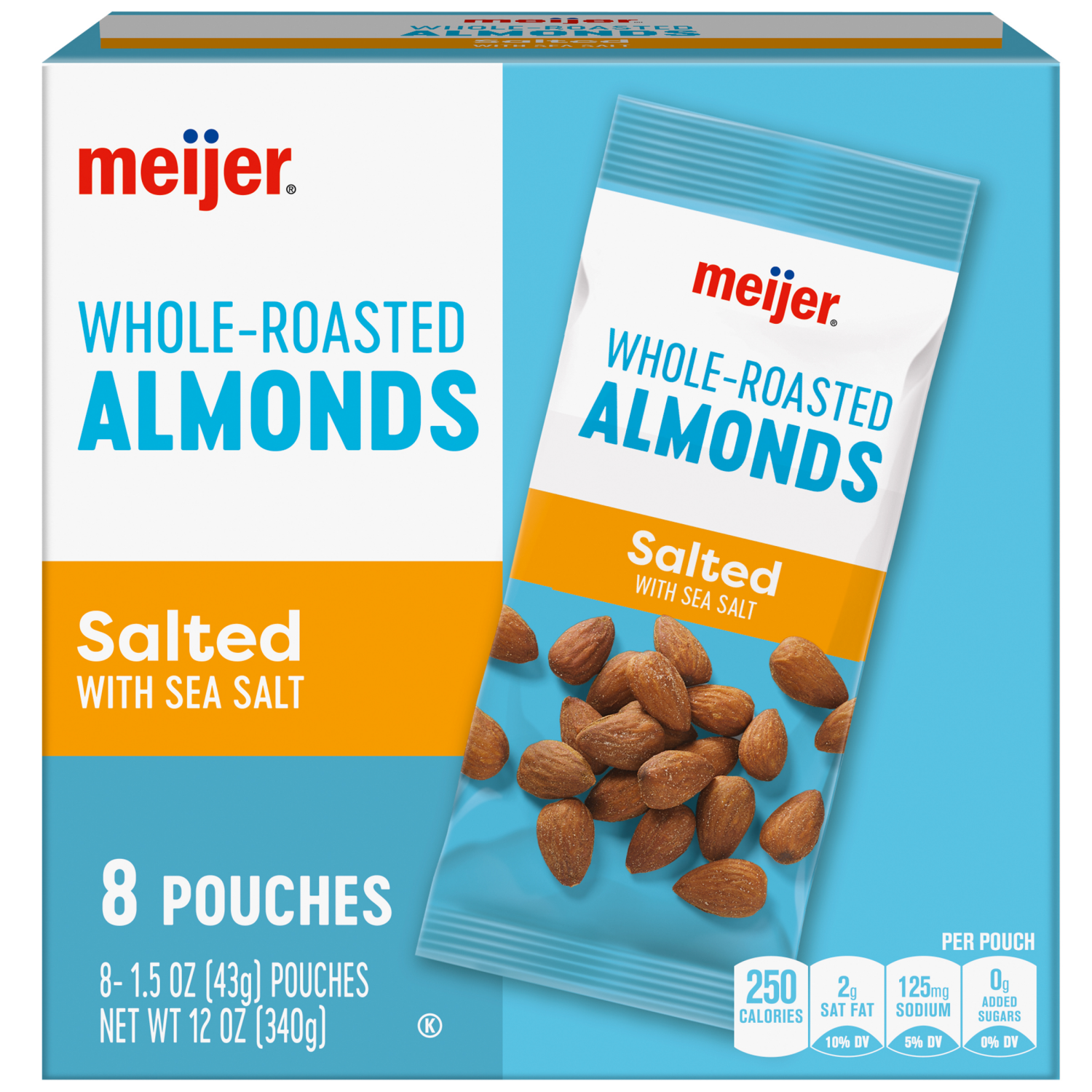 slide 1 of 8, Meijer Roasted & Salted Almonds Multipack - 8 ct, 8 ct